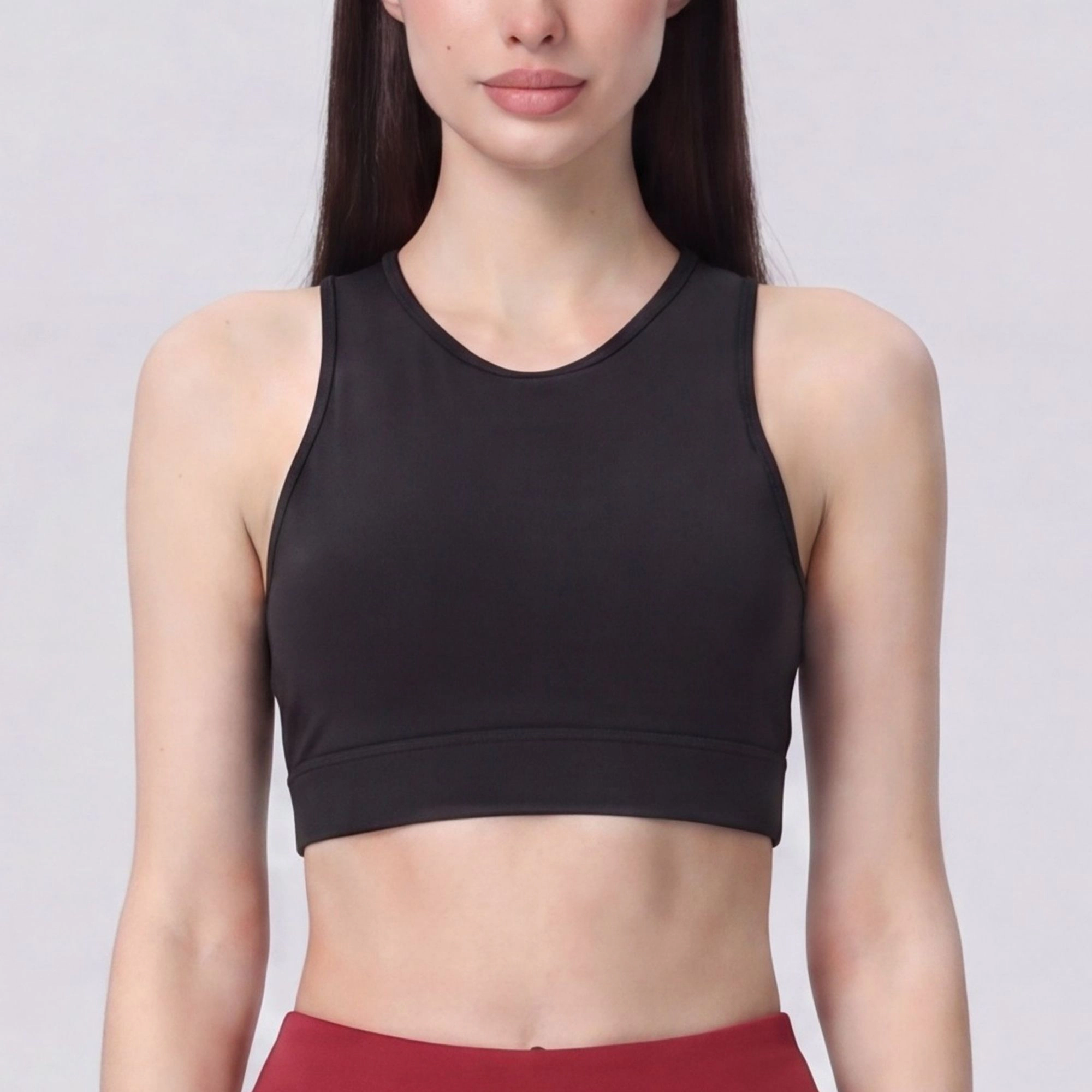 Anna-Kaci Women's Cropped Sports Bra Tank with High Neck Sleeveless Fitted Workout Yoga Training Top