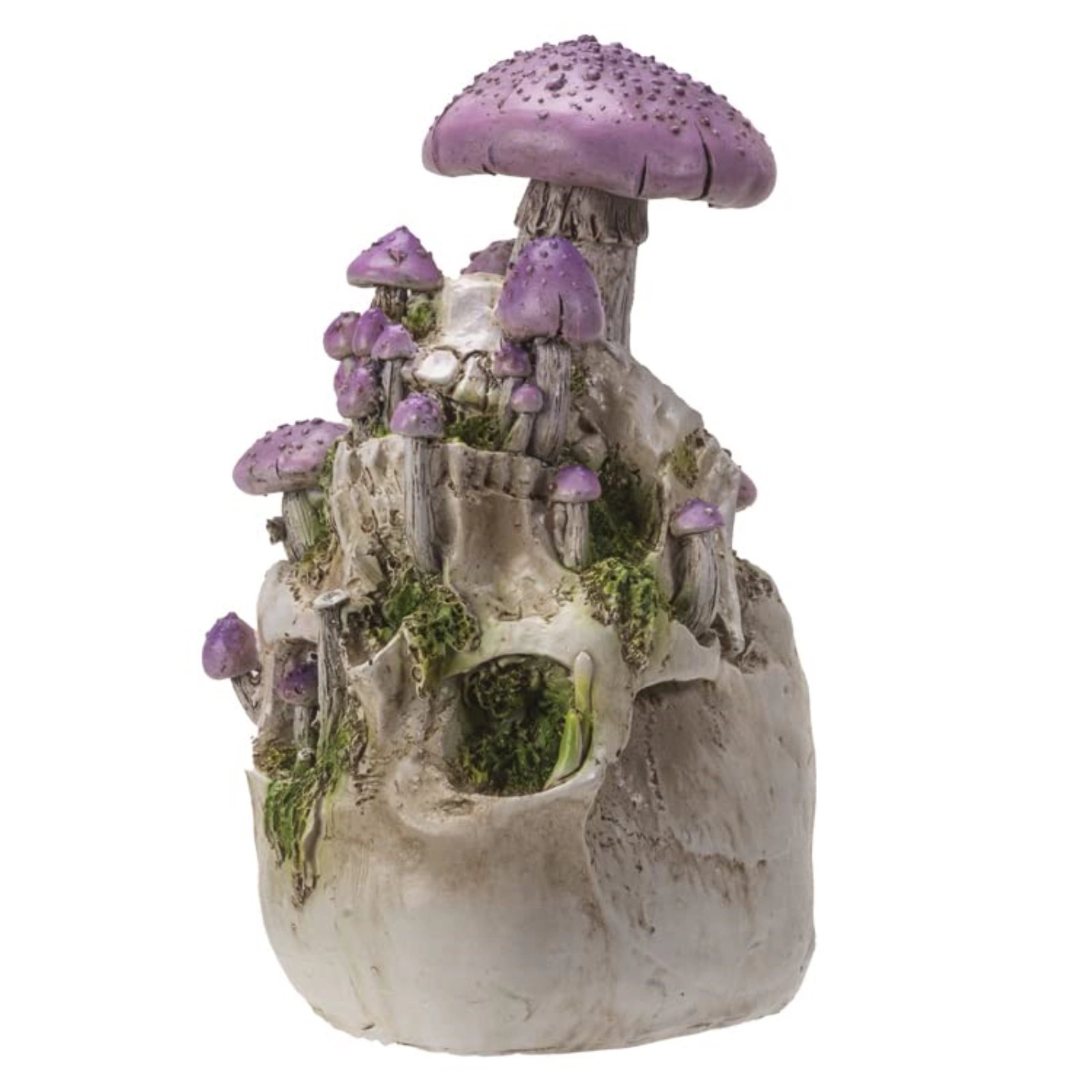 Pacific Giftware Skull with Purple Mushrooms Figurine 8.7 inch Tall Resin Halloween Home Decor