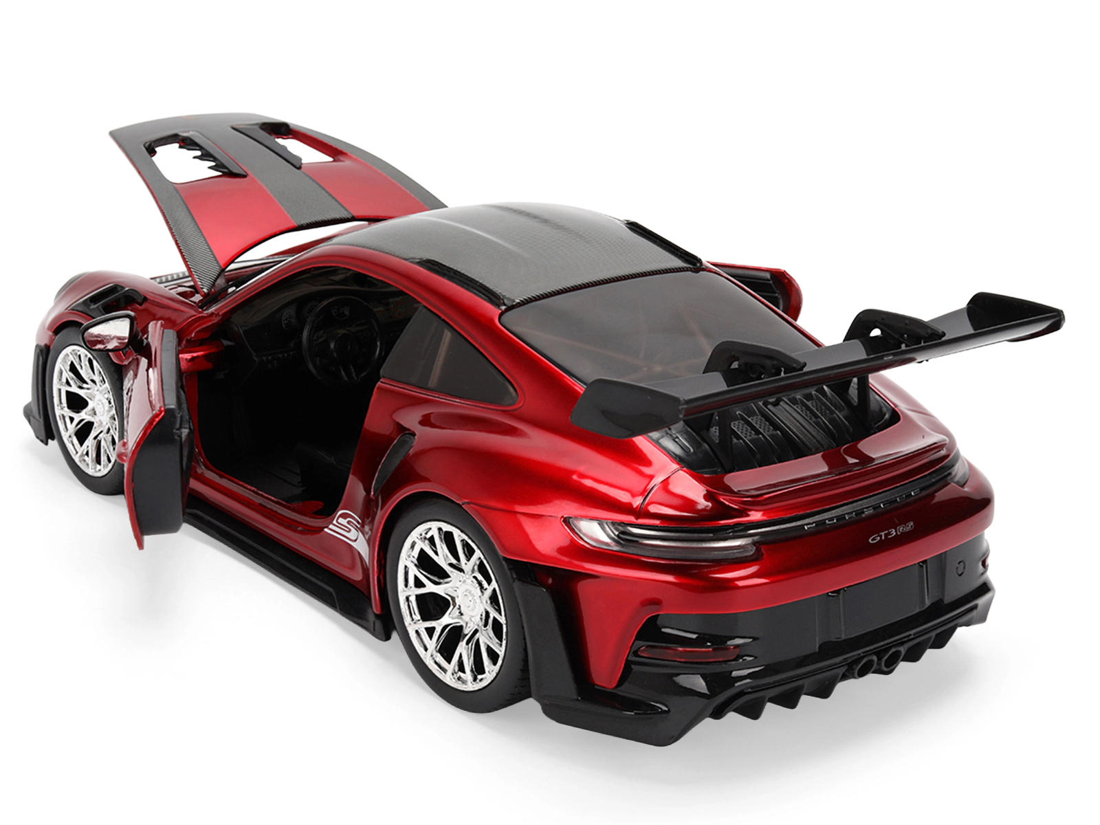 Jada Porsche 911 (992) GT3 RS Red Chrome with Carbon Top and Hood Stripes "Hyper-Spec" Series 1/24 Diecast