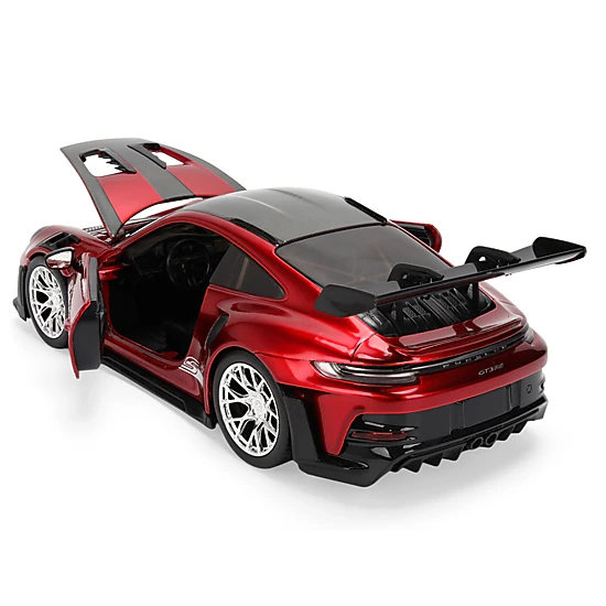 Jada Porsche 911 (992) Gt3 Rs Red Chrome With Carbon Top And Hood Stripes "Hyper-Spec" Series 1/24 Diecast