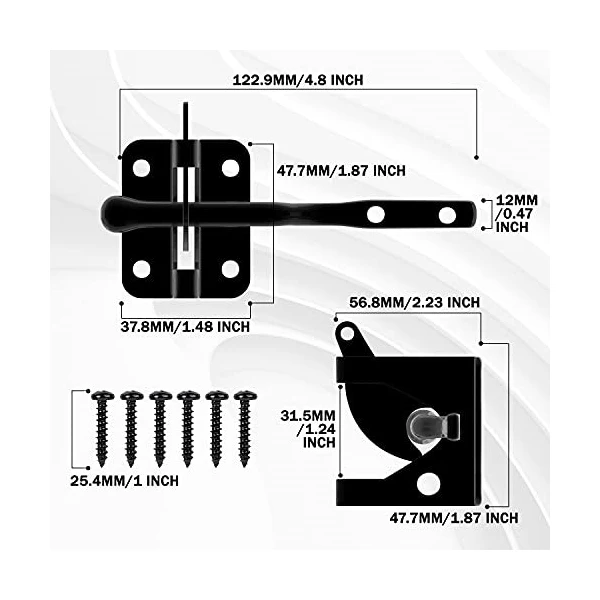 Sperric Automatic self Locking gate Latch for Wooden Fence, gate, Door, Metal Gravity Lever