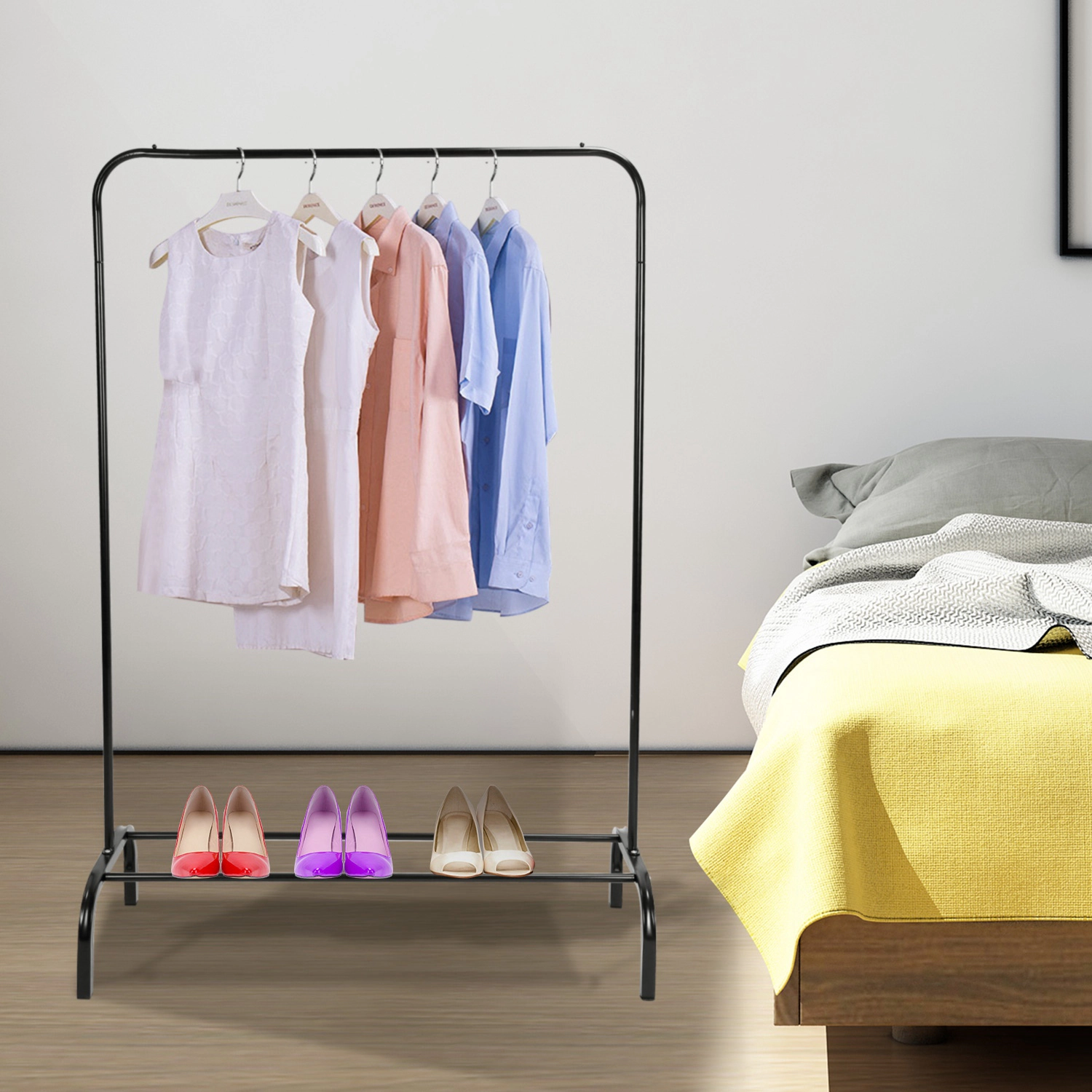GBruno Iron Freestanding Garment Rack With Shelf