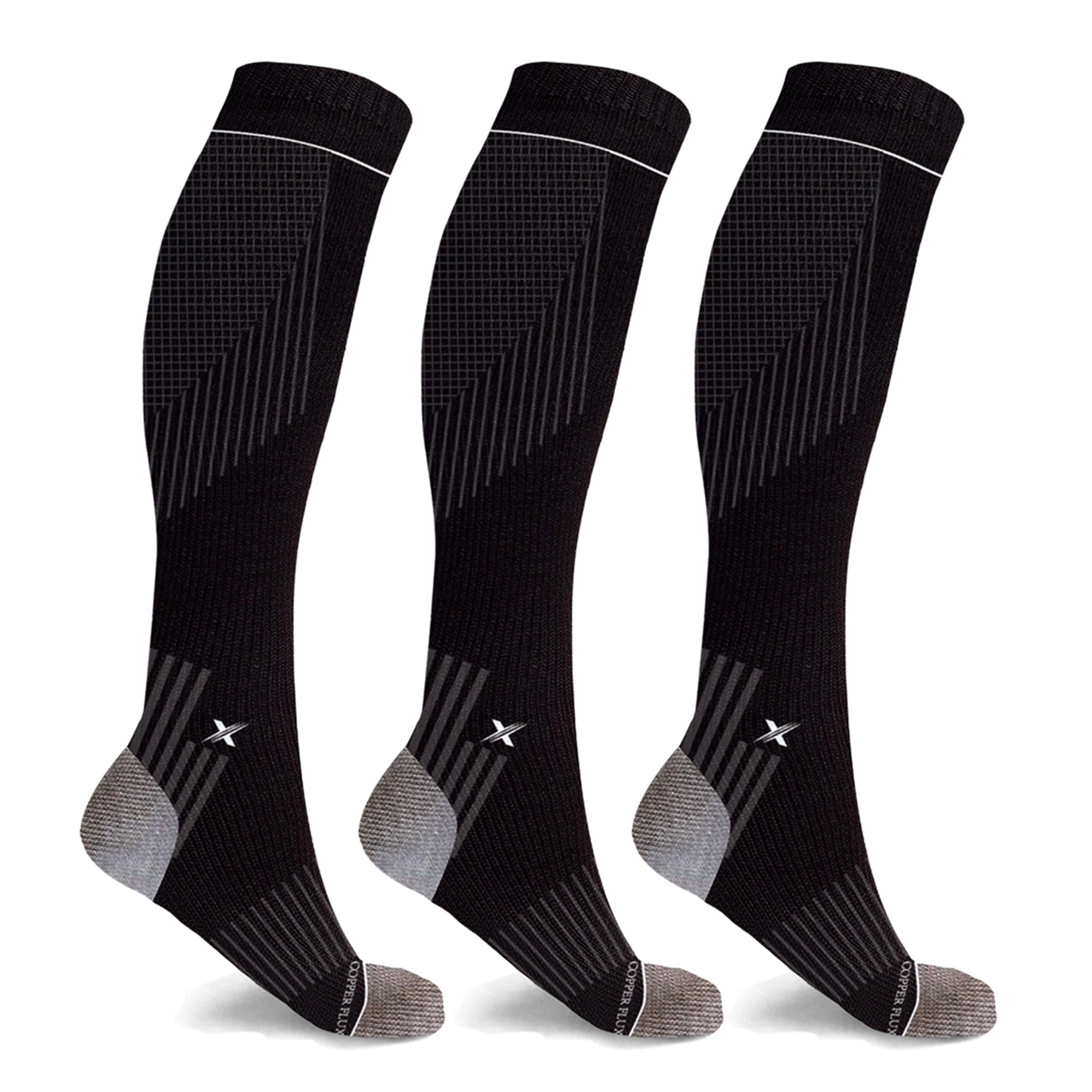 Extreme Fit Copper Compression Pain Relief Targeted Knee High Socks - 6 Pair