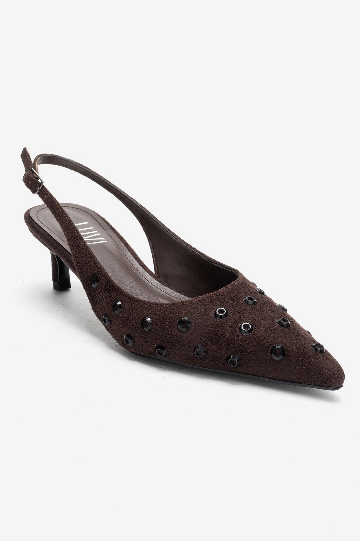Prologue Shoes Womens Lorex Embellished Stiletto Slingback Pump