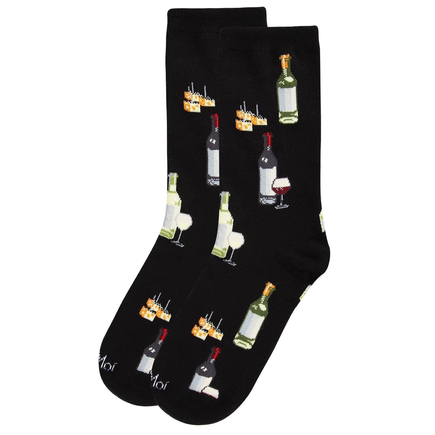 MeMoi Wine and Cheese Bamboo Blend Crew Socks