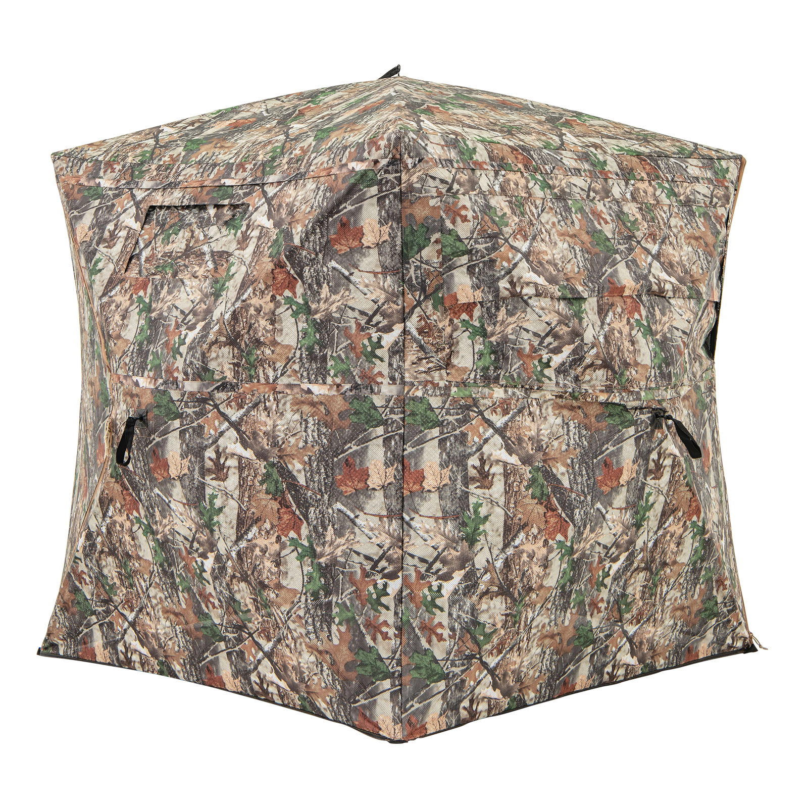 SUGIFT Camouflage 58-in Convertible Ground Blind with Full-Open Side Panel and 3 Silent Sliding Windows