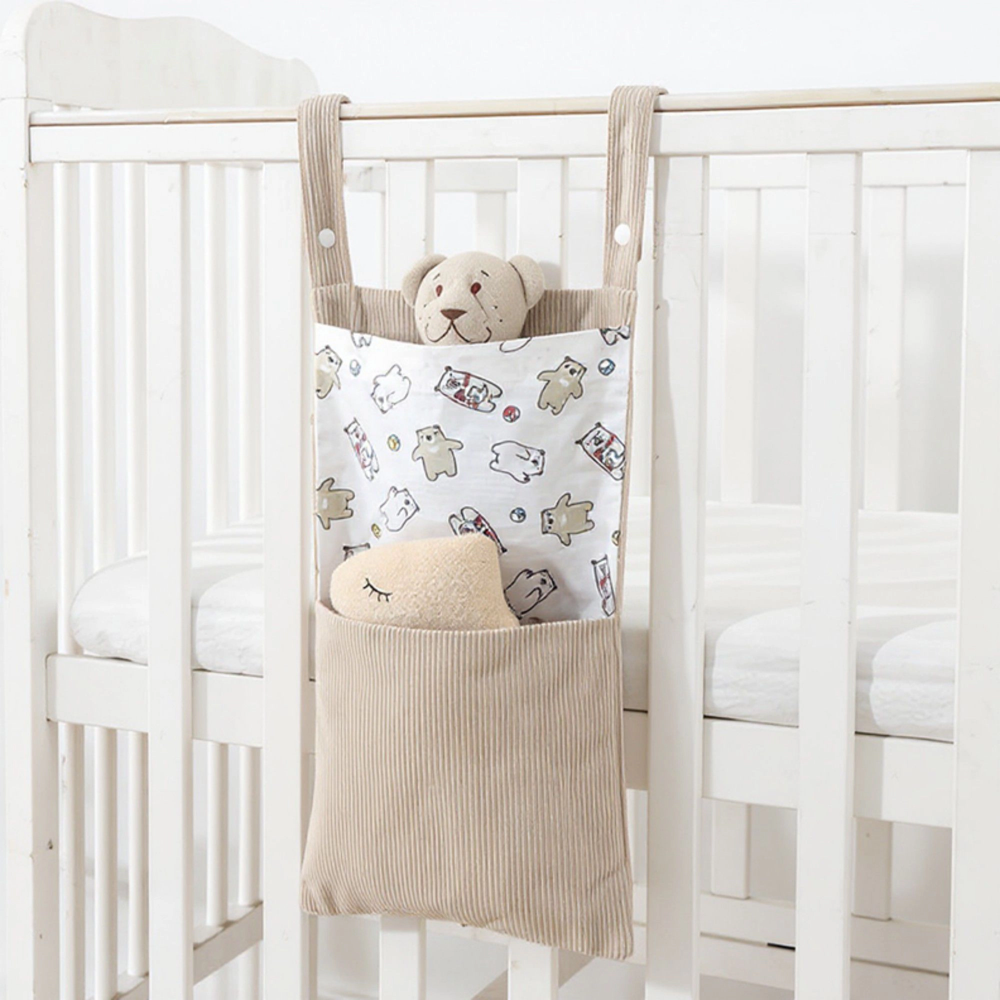 Alilang Women Hanging Wall Organizer with Corduroy Pocket and Animals Print Design