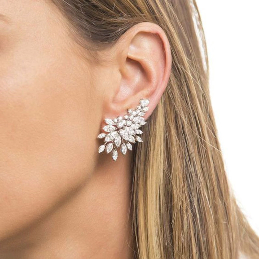 Sparkling Cubic Zirconia Stud Earrings Gorgeous Wedding Party Accessories