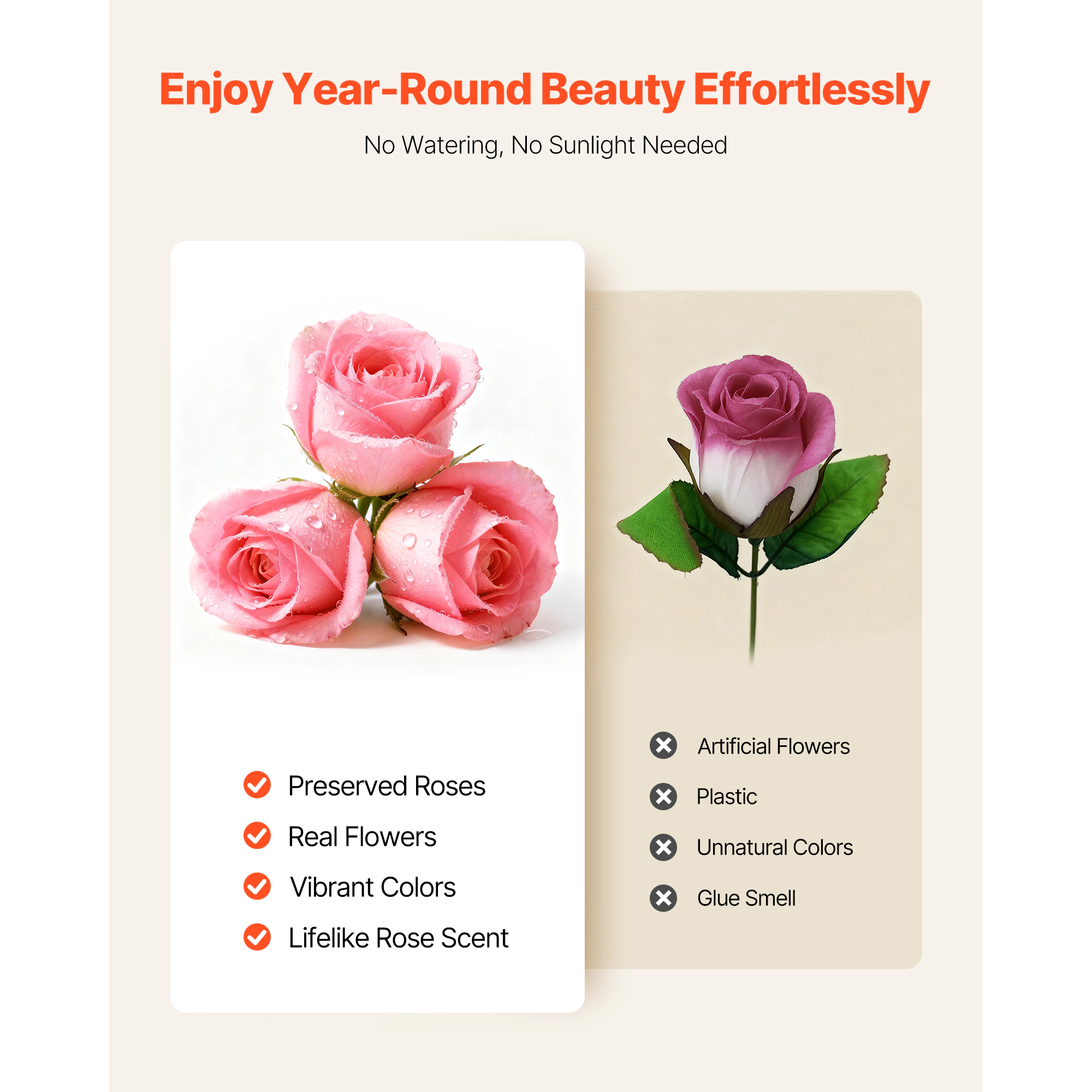 HONGGE Forever Flowers 27 Preserved Roses Heart Shape Box Eternal Immortal Bouquet Birthday Present for