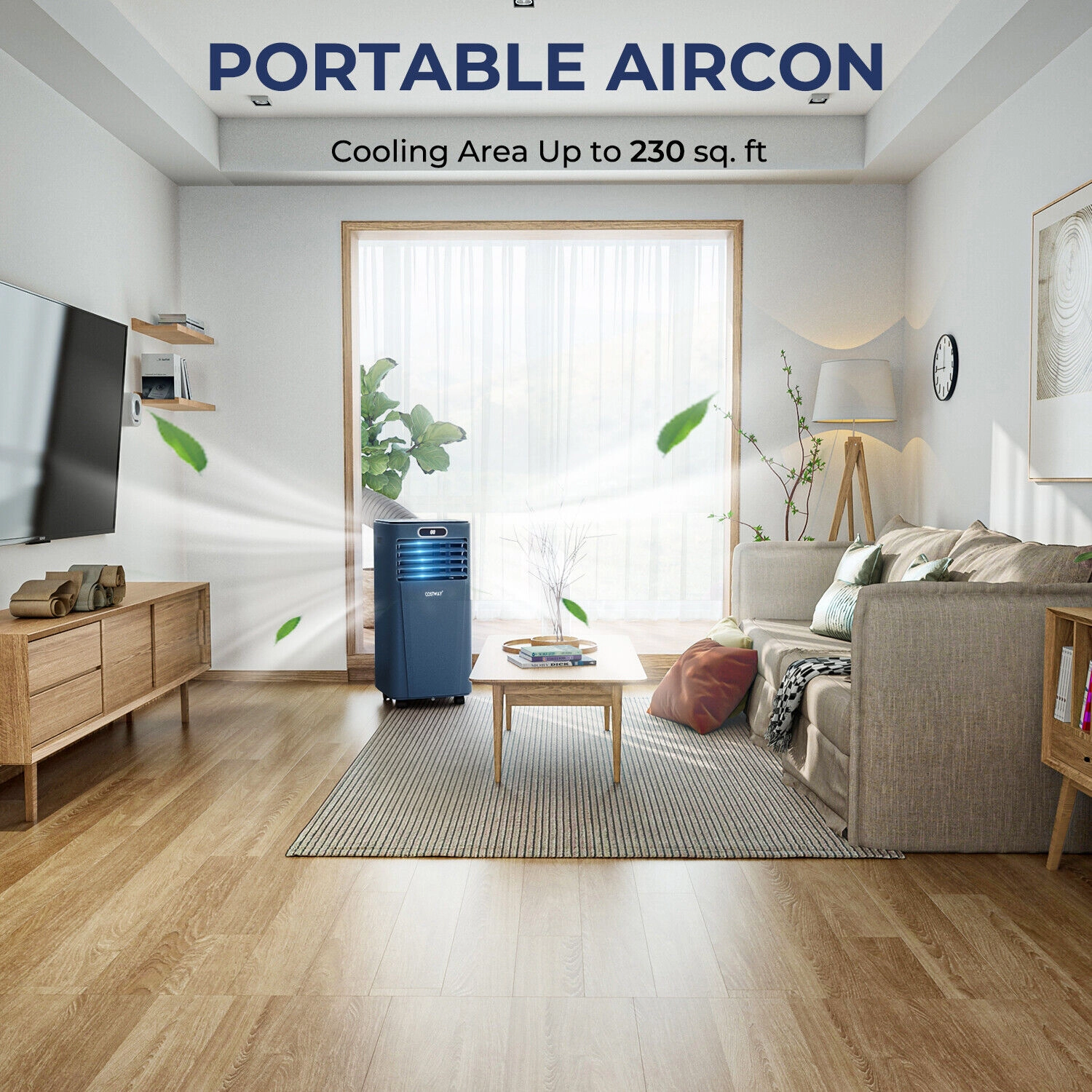 LJG 8000BTU 3-in-1 Portable Air Conditioner with Remote Control