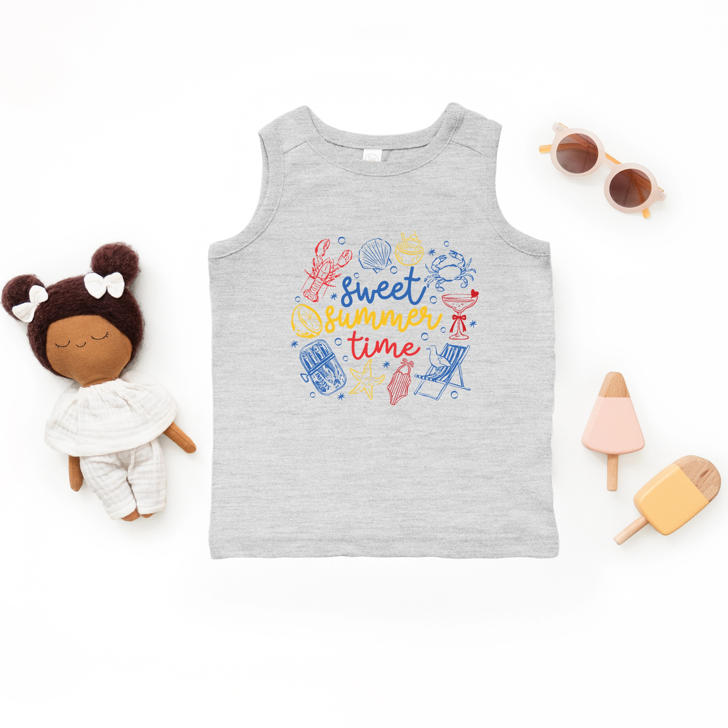 The Juniper Shop - Sweet Summer Time Nautical Toddler Graphic Tank