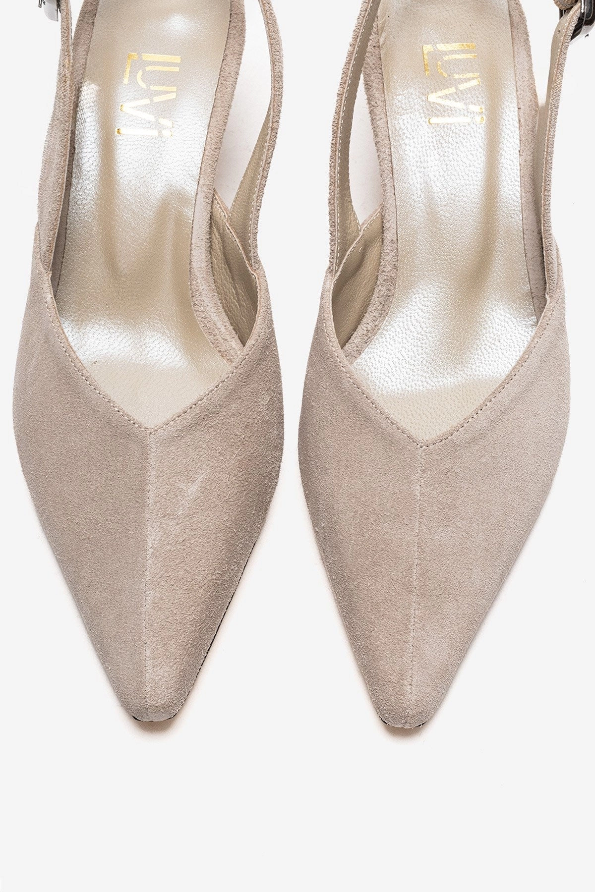 Forever & Always Womens Dioris Leather Slingback Kitten Heel Pump