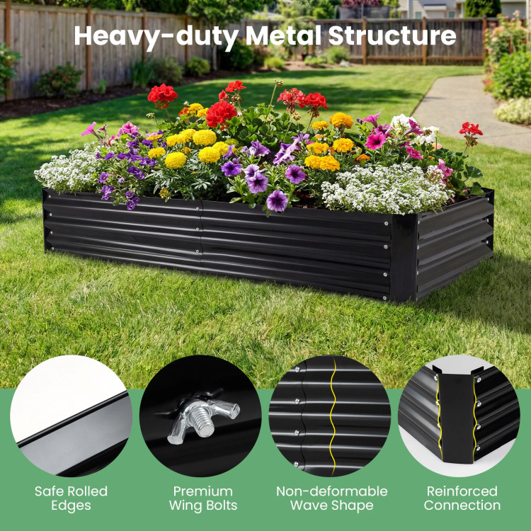 Hivvago 69 x 33 x 12 Inch Galvanized Raised Garden Bed with Cover