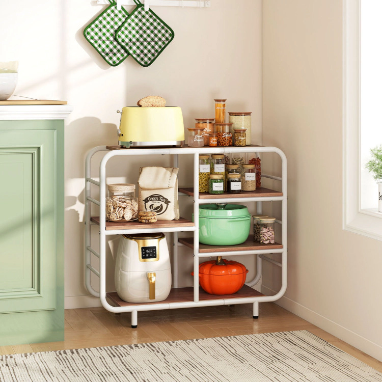 Hivvago 5-Tier Storage Organizer Open Book Shelf with Metal Frame