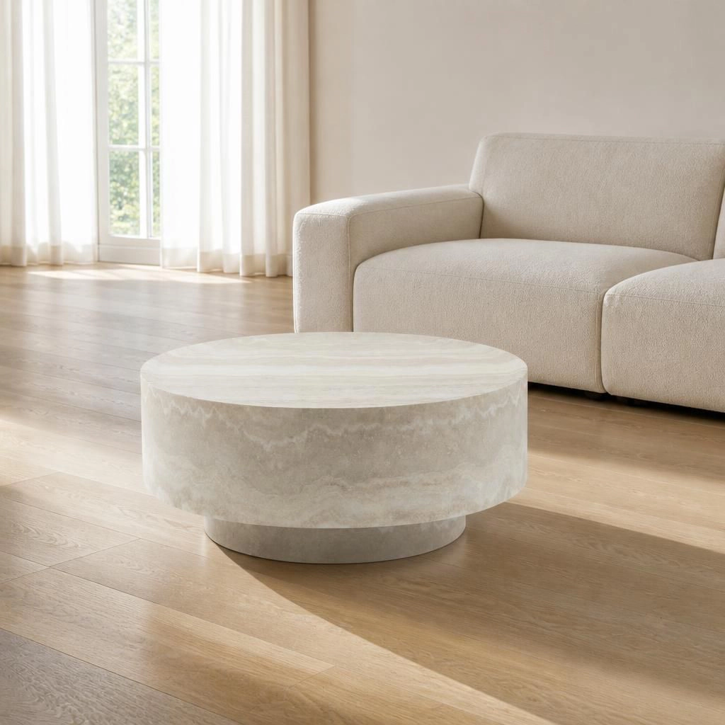 GOODSILO Round Low Height Fiberglass Coffee Table