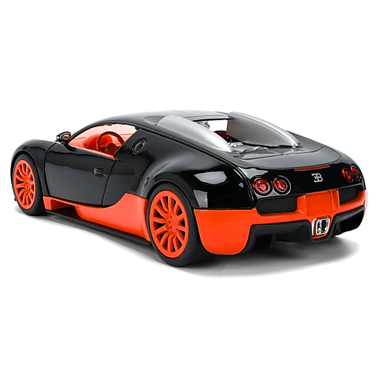 Jada Collectible 2011 Bugatti Veyron Black With Orange Accents And Interior "Hyper-Spec" Series 1/24 Diecast Model