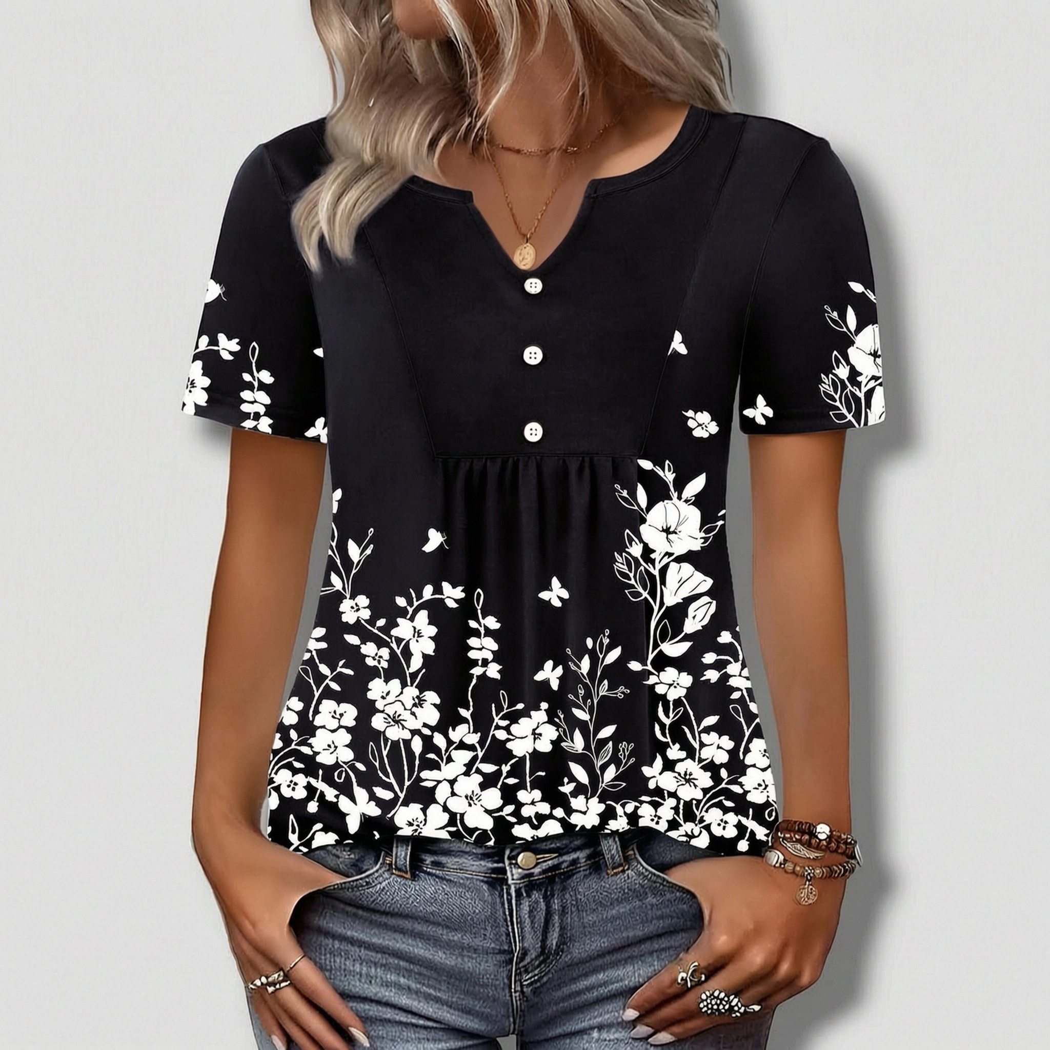 Zeagoo Women's Long Sleeve Pleated Boho Blouse