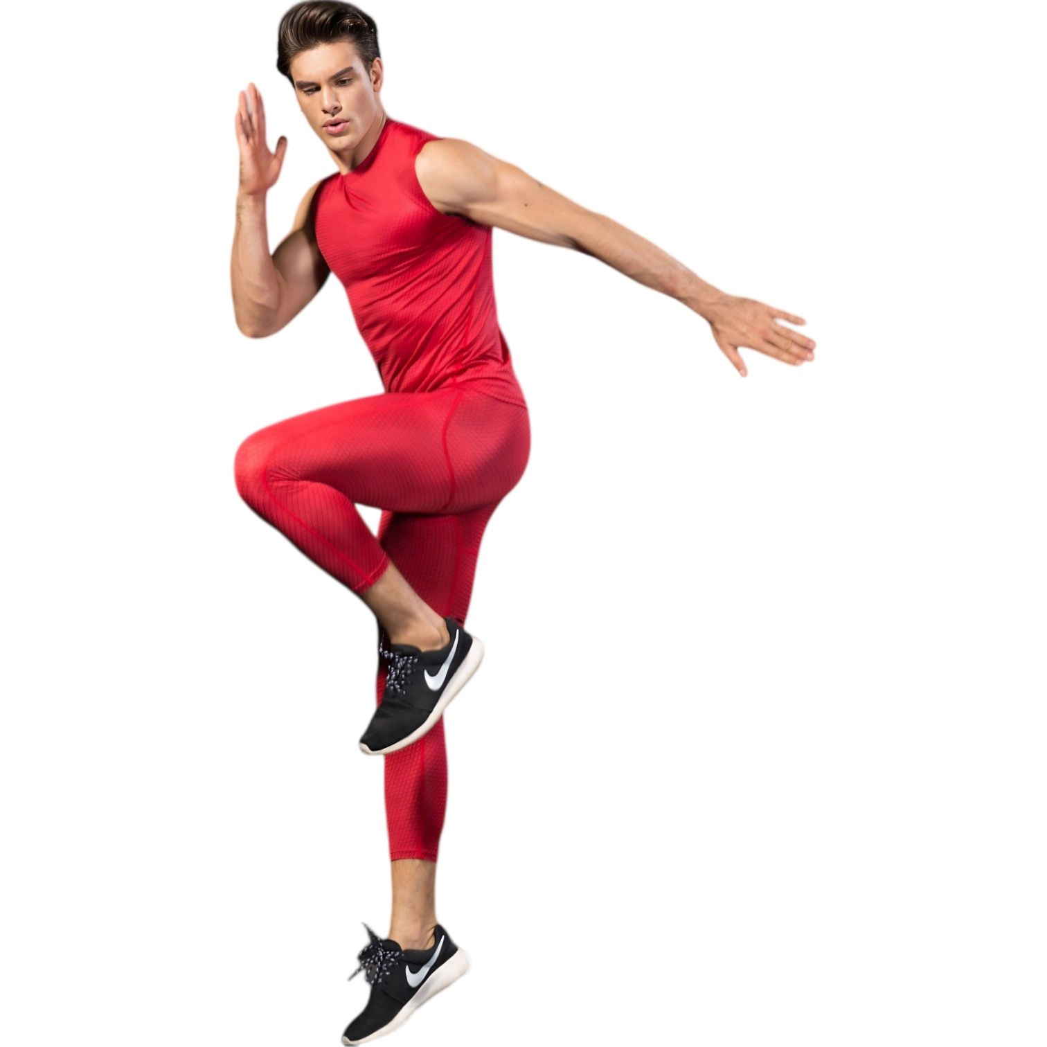 Anna-Kaci Men's Sleeveless Compression Workout Top
