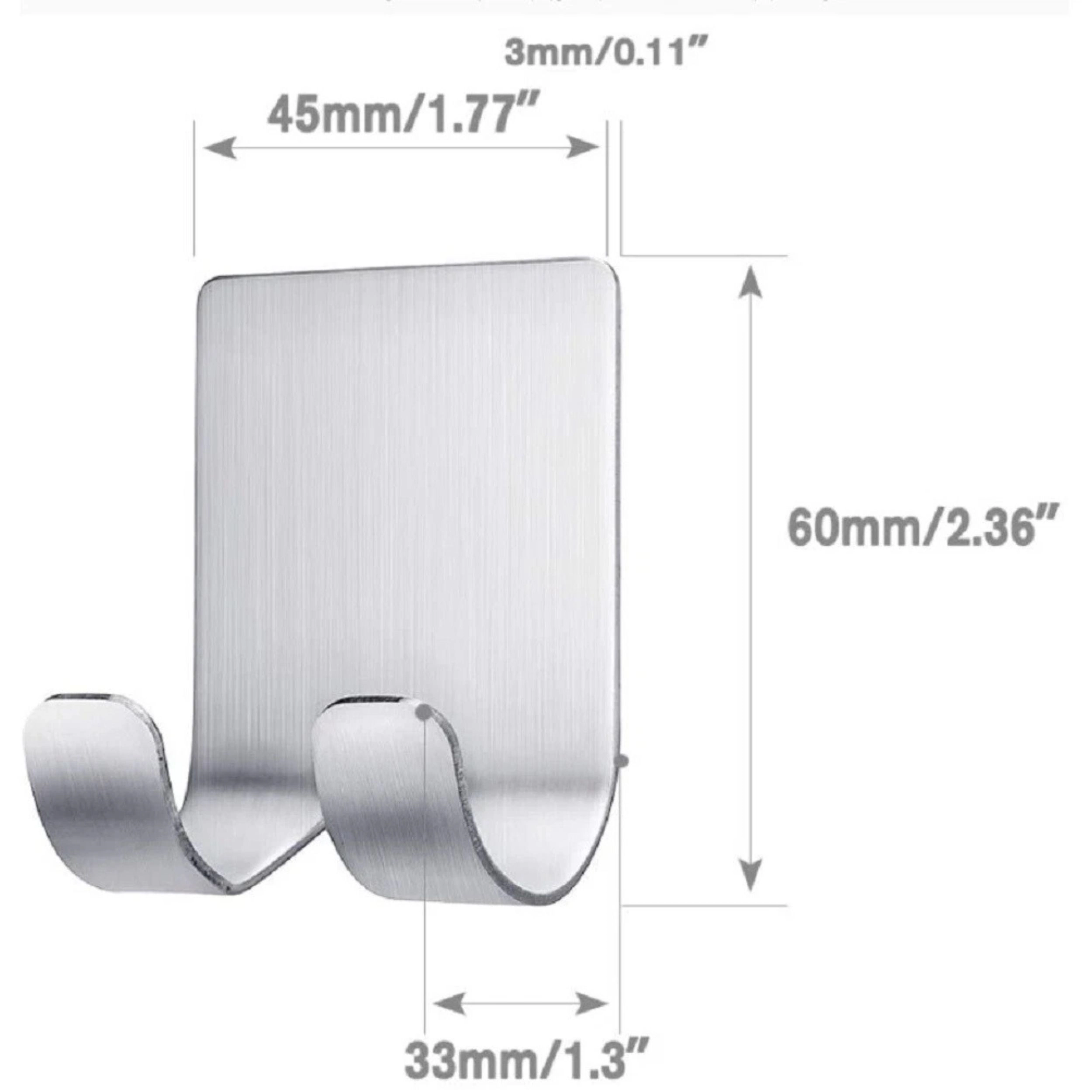 Home Collection 4Pcs Stainless Steel Razor Holder Hooks Adhesive Wall Mount Hangers