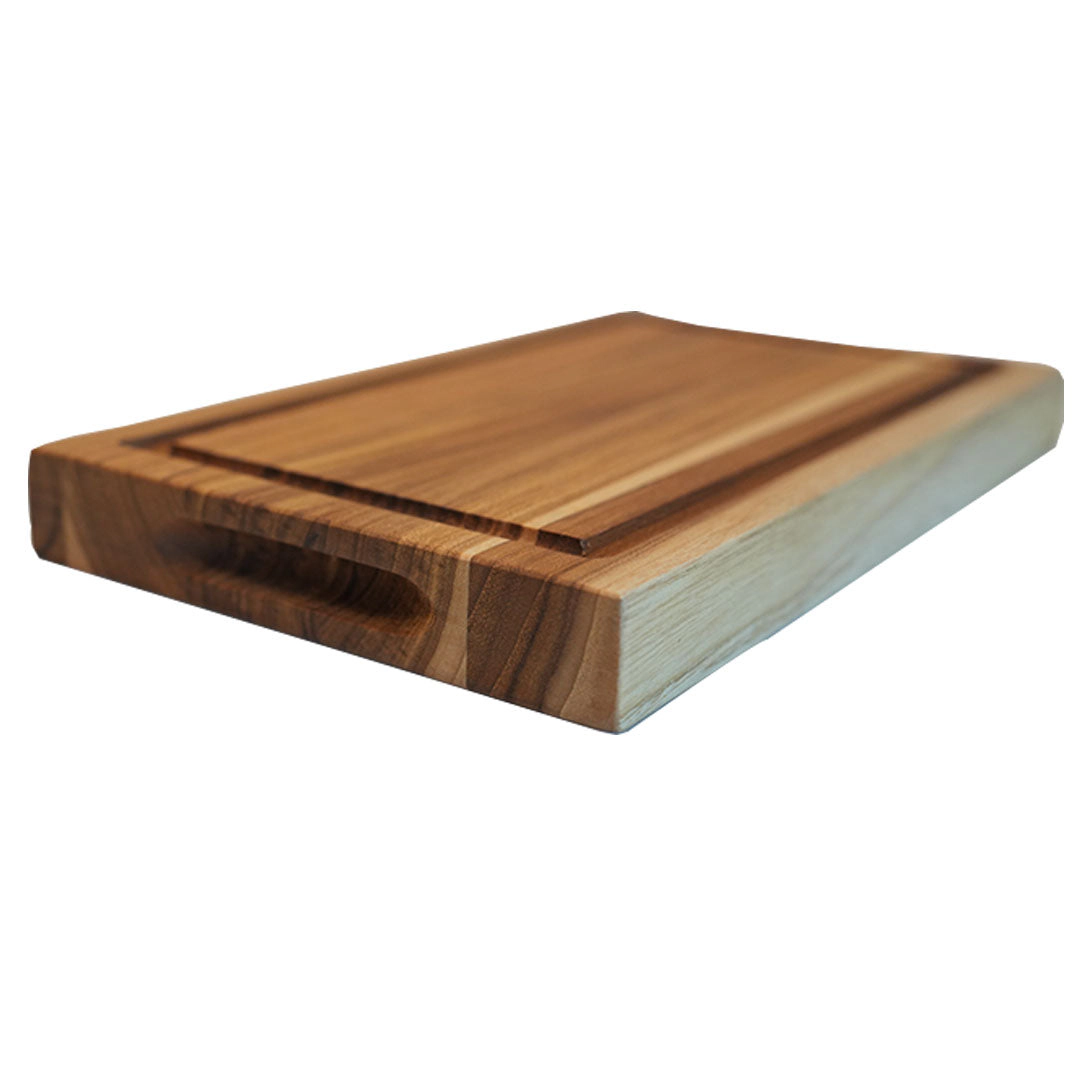 EcoDecors 10" x 6" FSC Teak End Grain Reversible Cutting Board