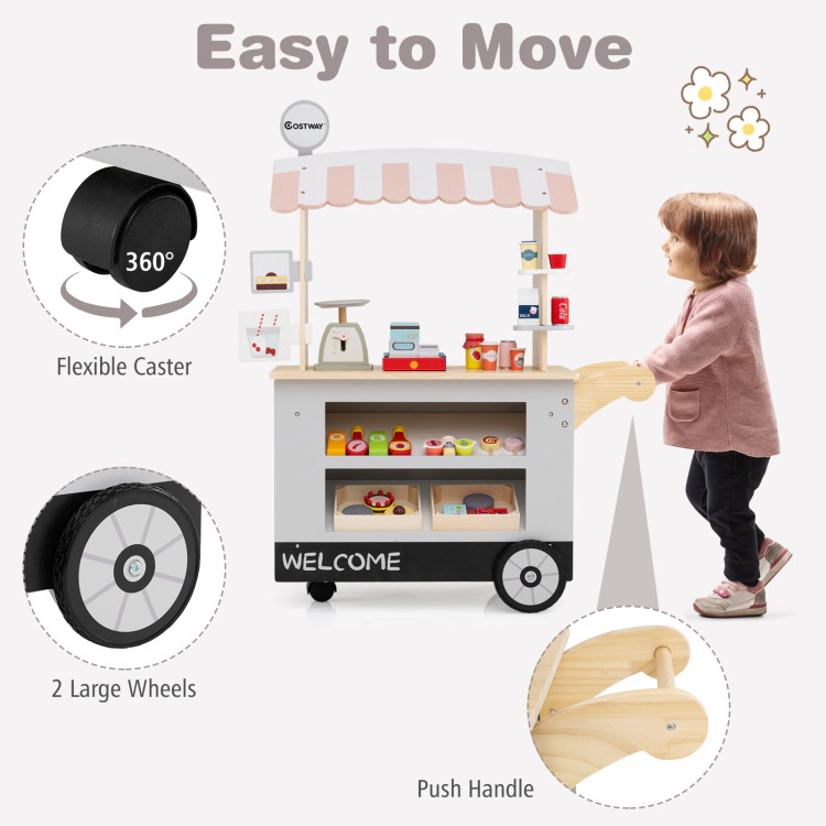 Hivvago Toy Cart Play Set with POS Machine and Lovely Scale