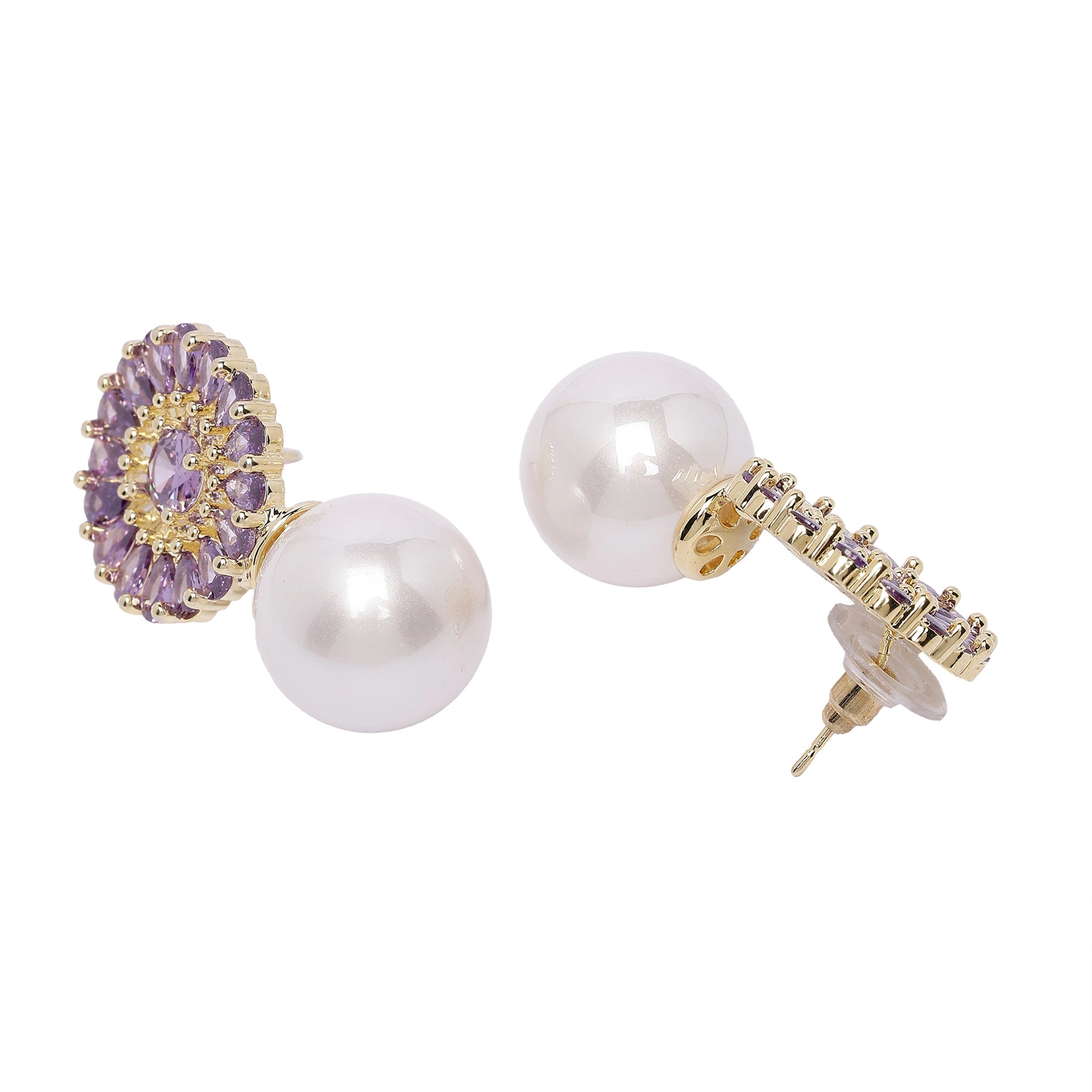 AGP PARIS Womens Floral Drop Earrings