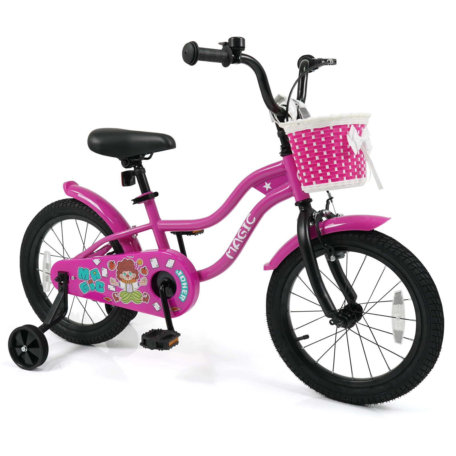 SUGIFT 12-in Rose Kids Bike with Detachable Training Wheels and Adjustable Saddle 110-lb Seat Capacity