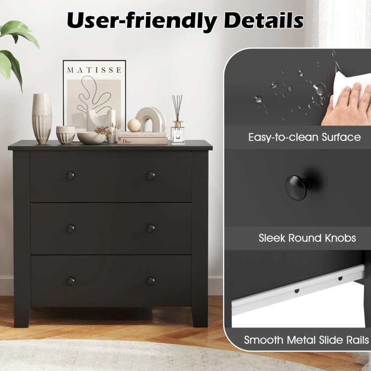 Hivvago Multi-Functional 3-Drawer Chest for Bedroom Use