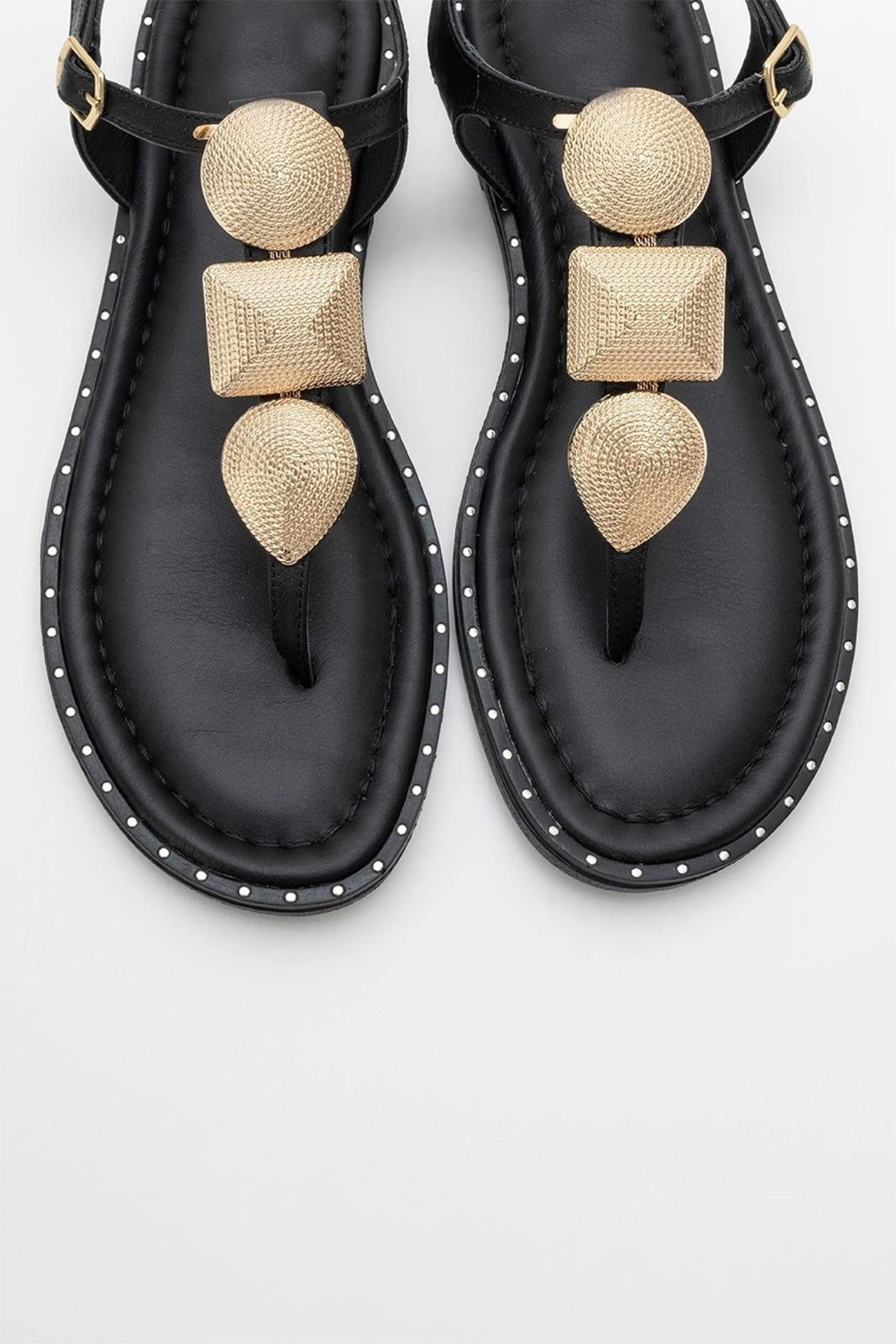 Forever & Always Womens Giulia Leather Flat Sandals