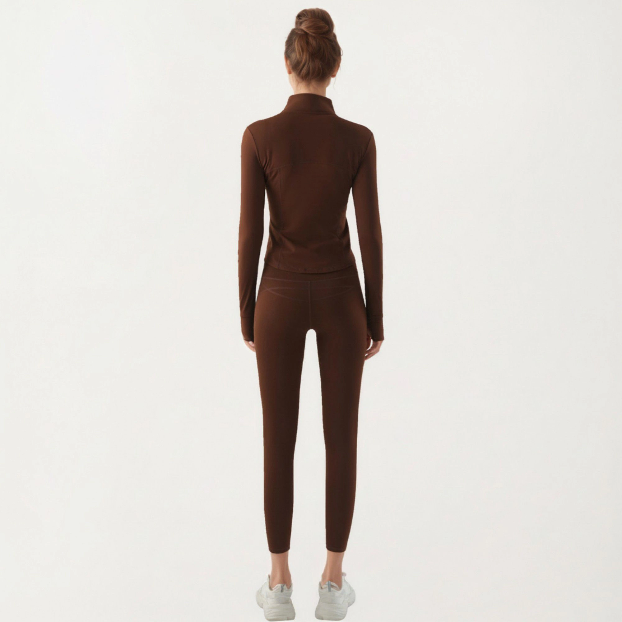 Anna-Kaci Women's Long Sleeve Fitted Athletic Jacket with Full-Zip Front Thumbhole Cuffs and Contoured Seams