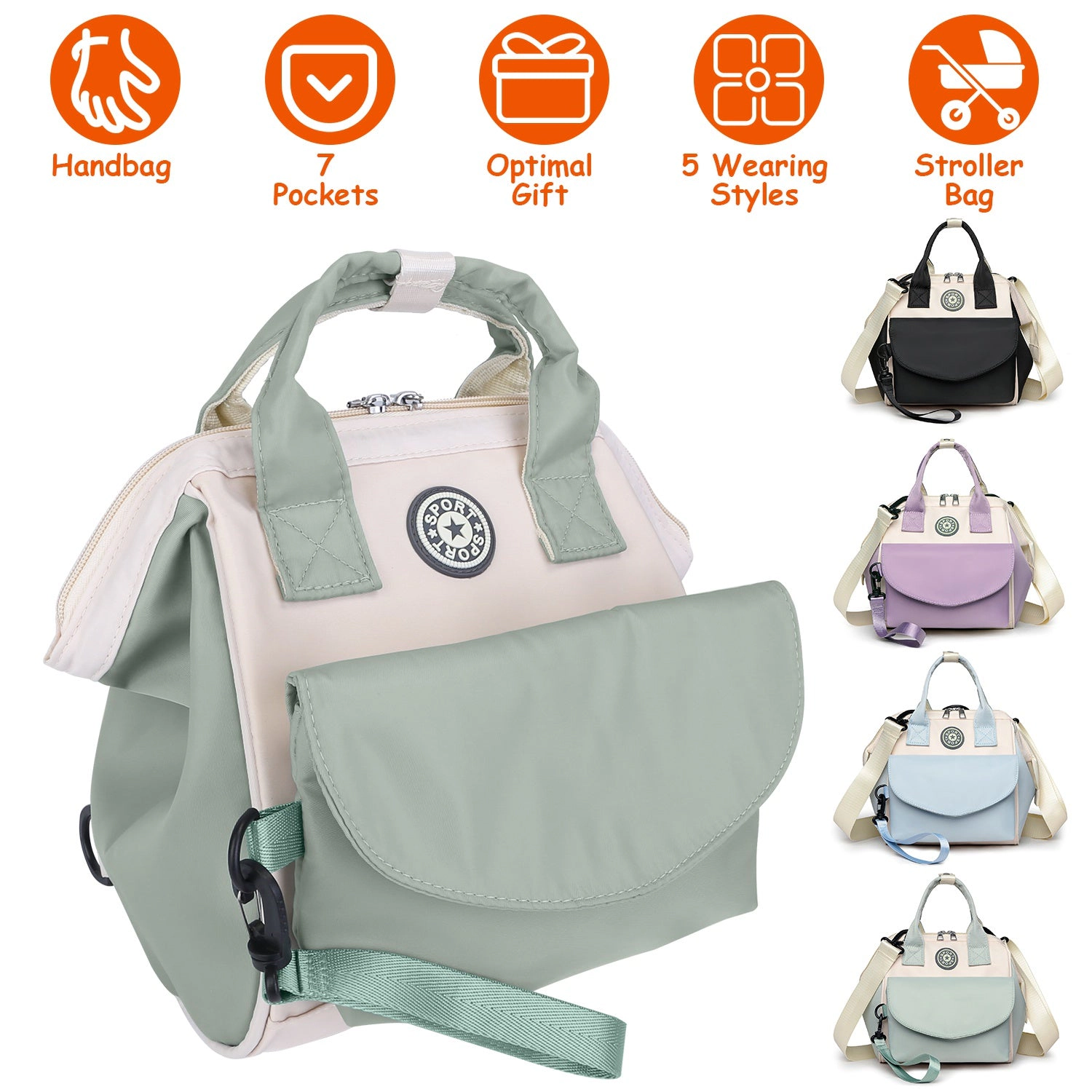 GBruno Kids' Kids' 7-Pocket Convertible Diaper Bag