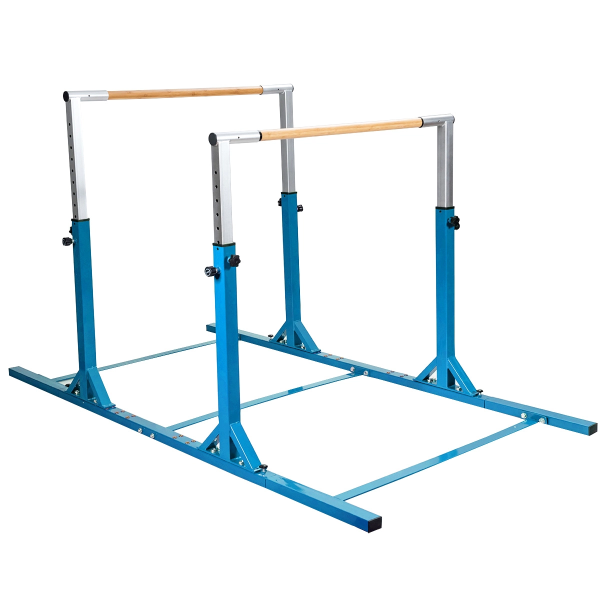 SUGIFT Adjustable Double Horizontal Gymnastic Training Parallel Bars 220-lb Capacity Ages 6-12 Blue Purple Pink