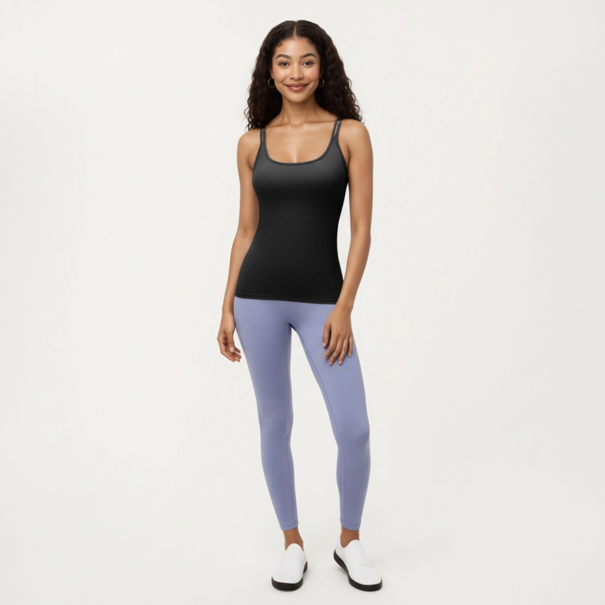 Anna-Kaci Women's Fitted Athletic Tank Top with Double Strap Back and Smooth Stretch Knit Fabric