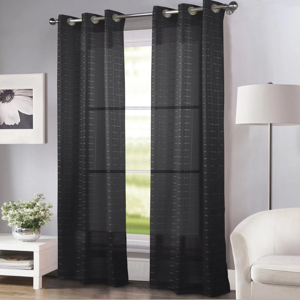 RT Designers Collection Wanda Box Voile Light Filtering One Grommet Curtain Panel 54" x 90