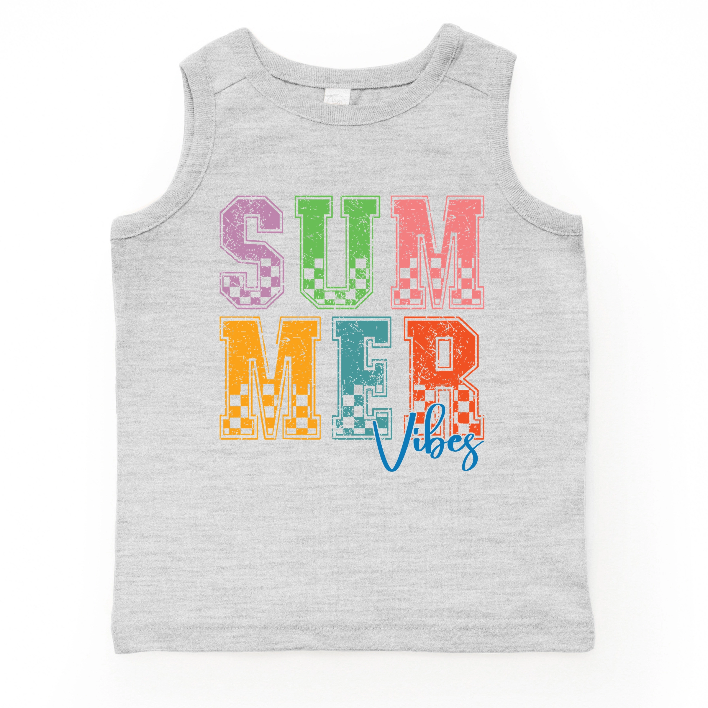 The Juniper Shop - Summer Vibes Checkered Toddler Graphic Tank
