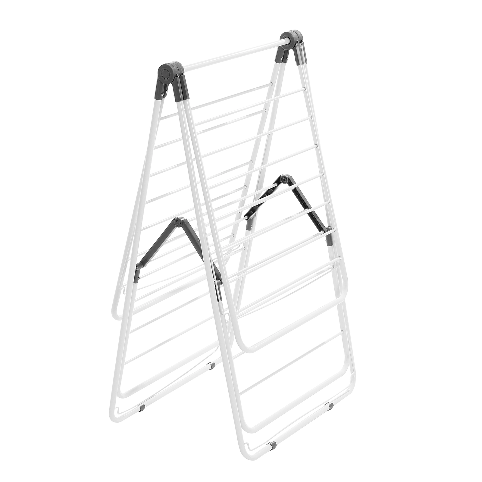 HONGGE 2-Tier Foldable Clothes Drying Rack with Sock Clips & Rods