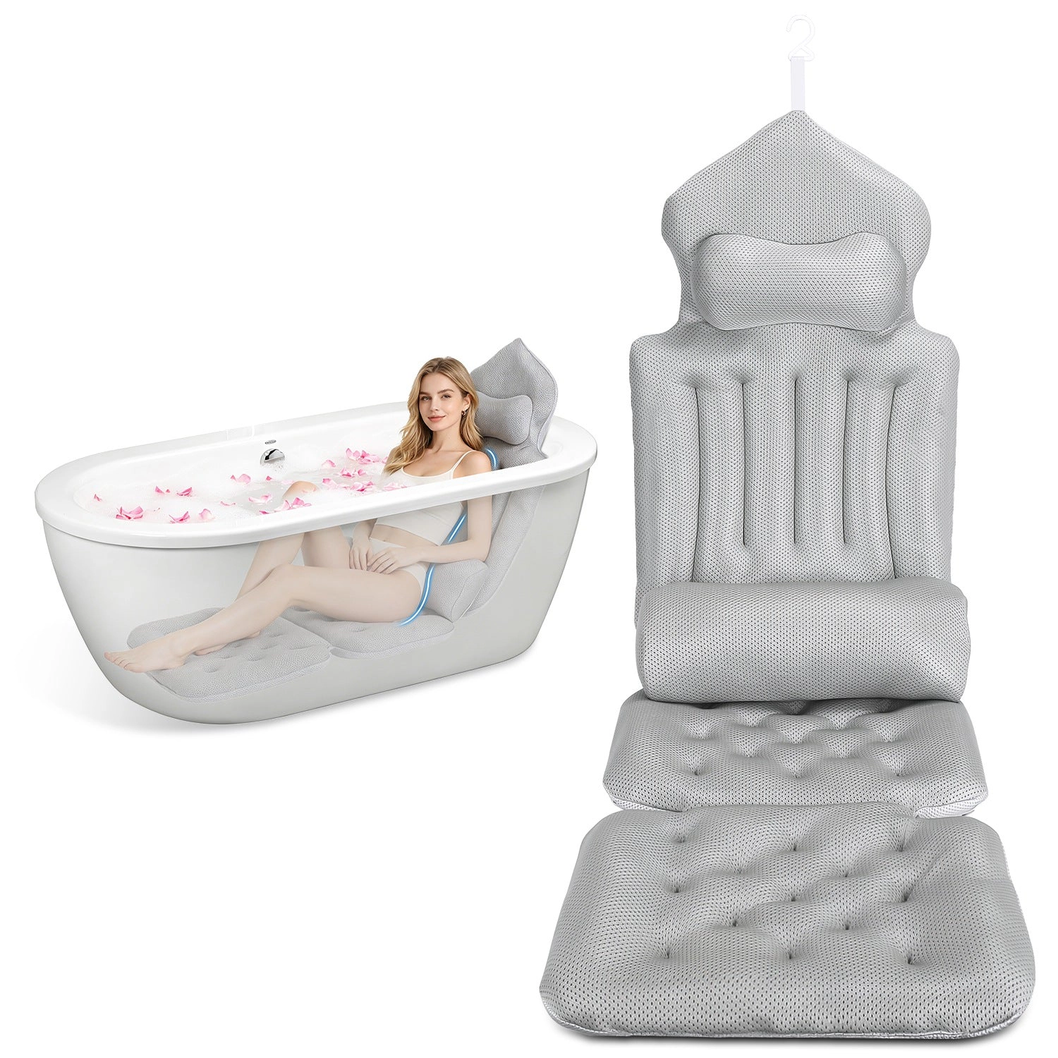 GBruno Quick-Drying Full Body Bath Pillow With Lumbar