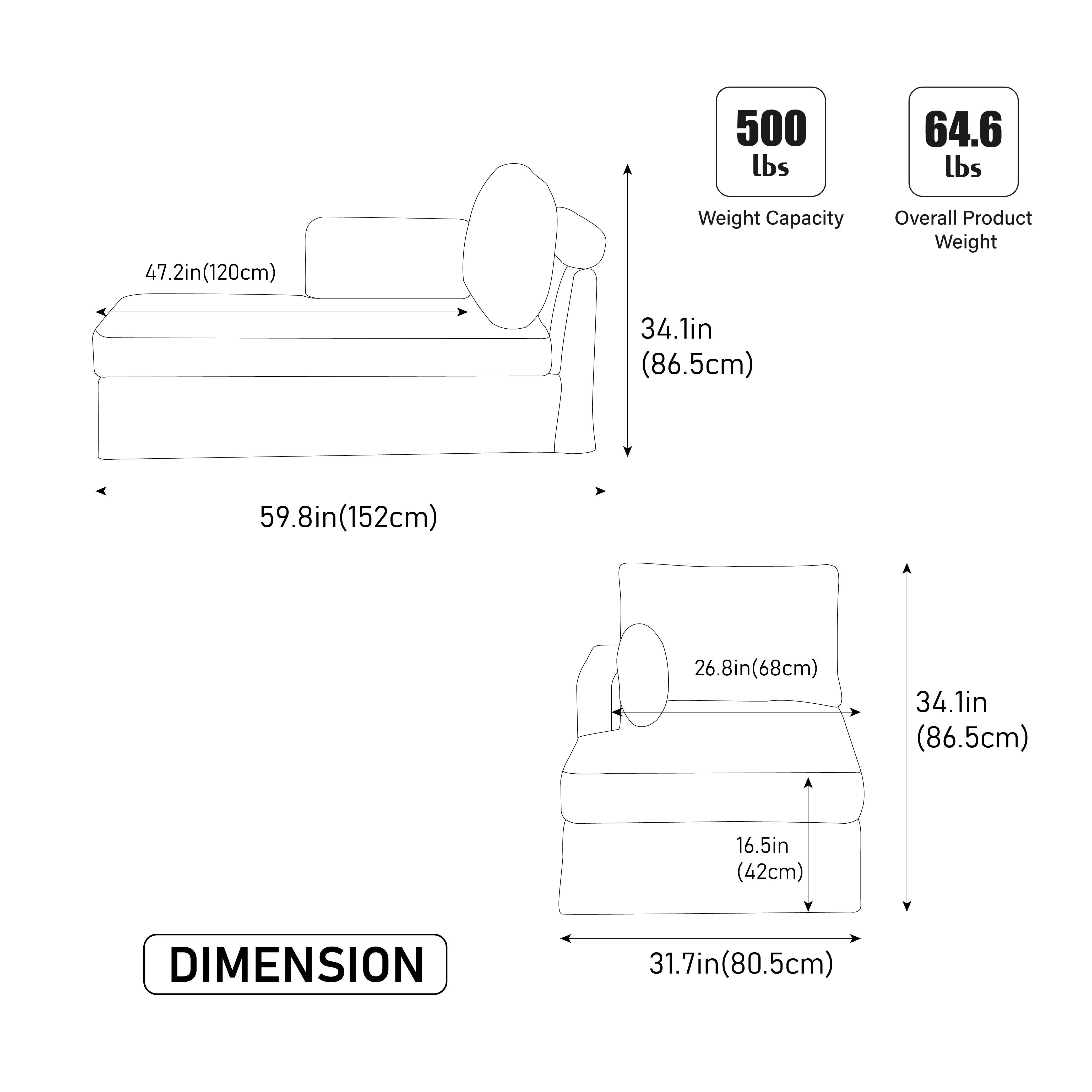 GOODSILO Convertible Multi Functional Upholstered Sofa Bed