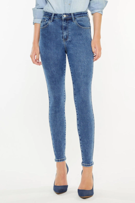 KanCan Women's Essentials High Rise Ankle Skinny Jeans Bev