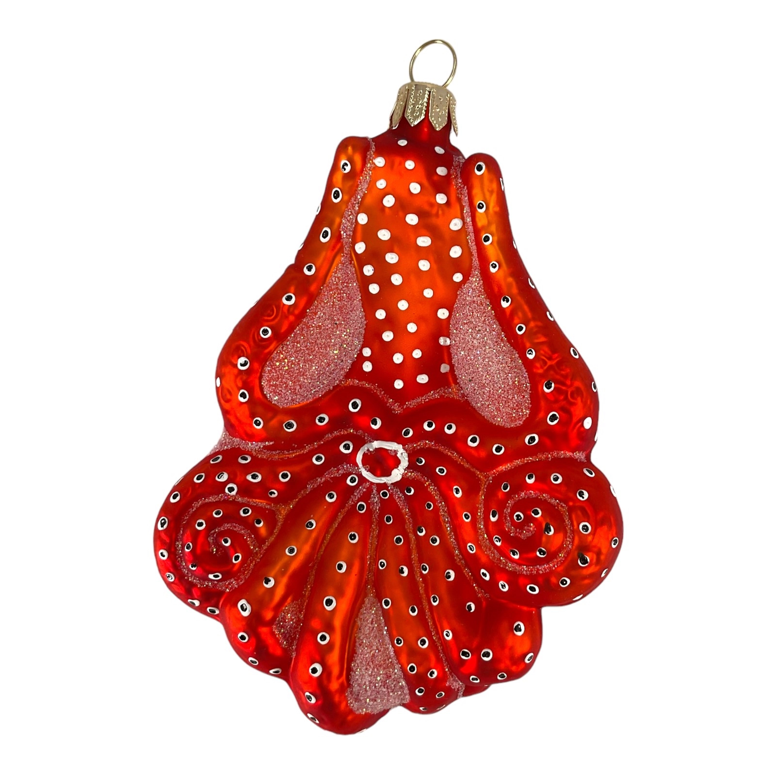 Pinnacle Peak Trading Company Red Octopus Polish Glass Christmas Ornament 4.25 Inch