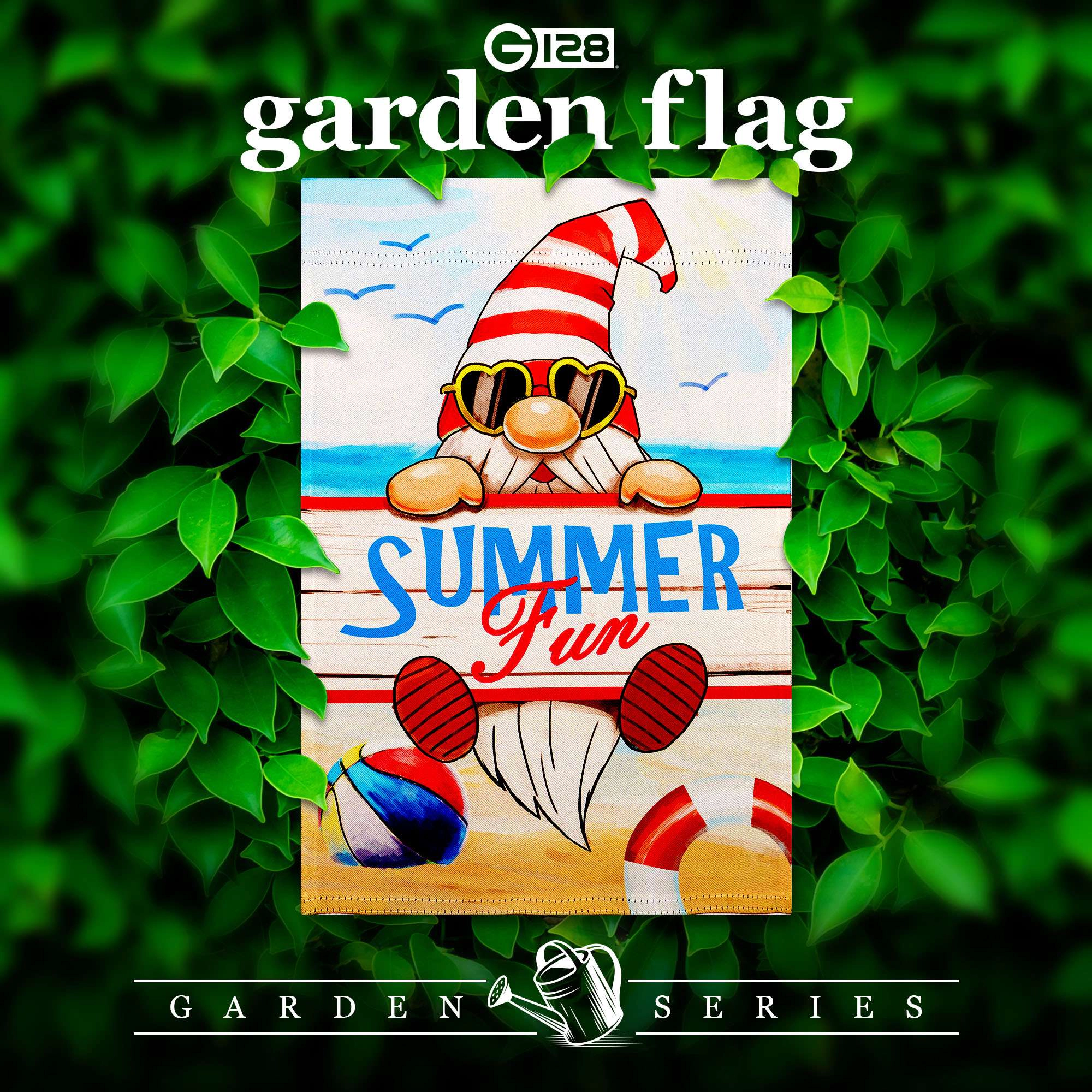 G128 Summer Gnome Garden Flag 12x18 In Double-Sided Blockout Polyester