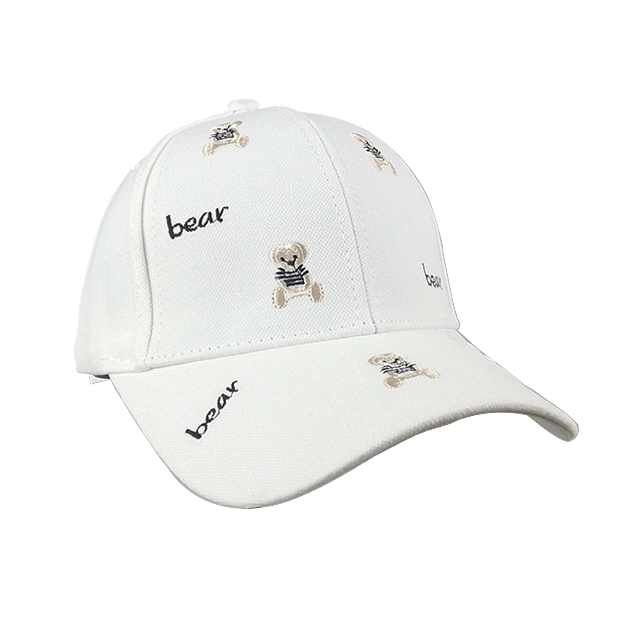 Anna-Kaci Women's Bear Embroidered Baseball Cap Low Bun Large Head Circumference Soft Cotton Trucker Hat
