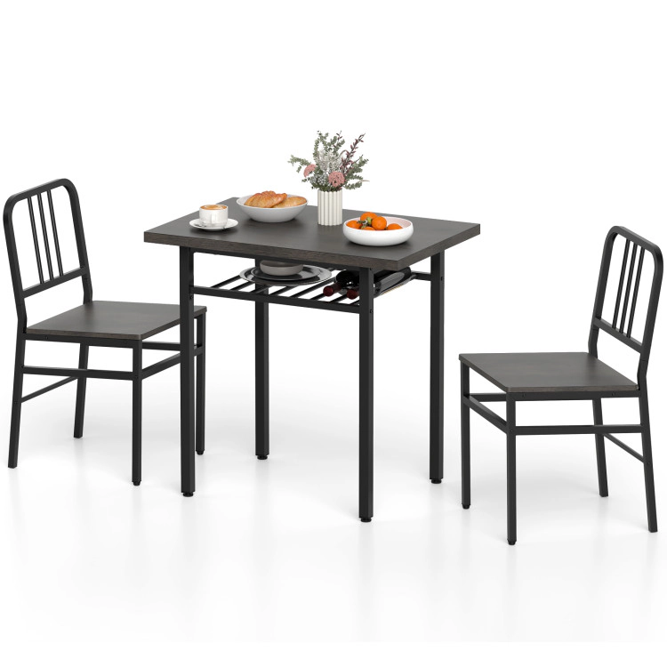 Hivvago 3-Piece Dining Table Set With Rectangular Kitchen And 2 Chairs