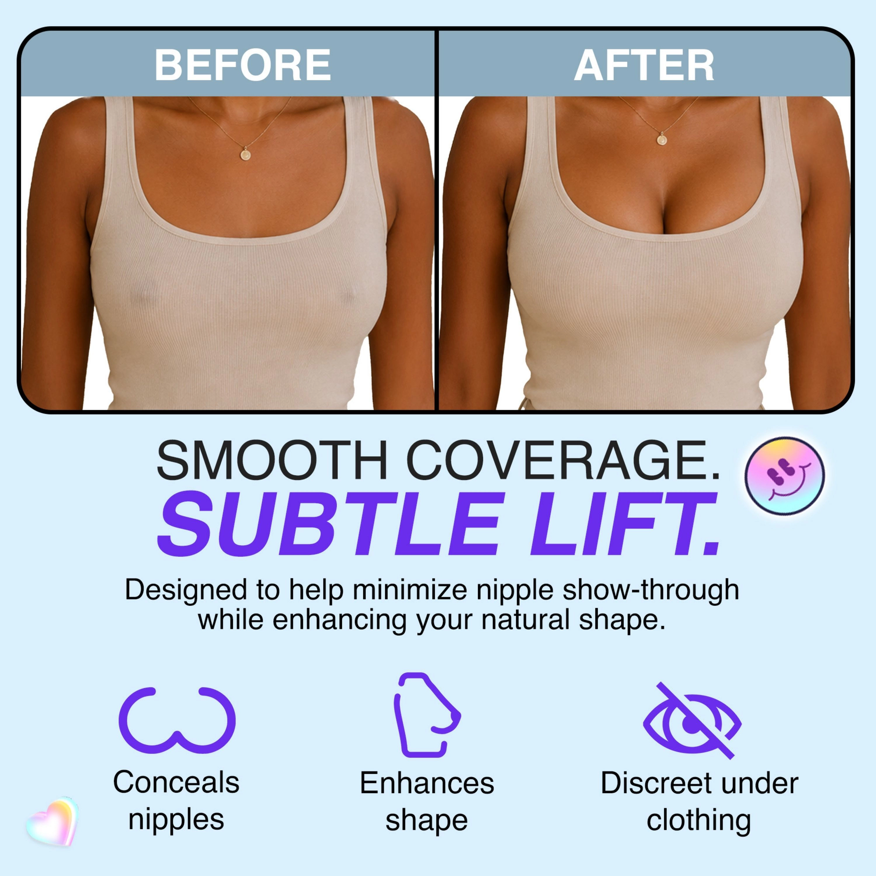 LECHERY Women's Edgestick Push Up Nipple Covers Reusable Sticky Silicone Adhesive Pasties