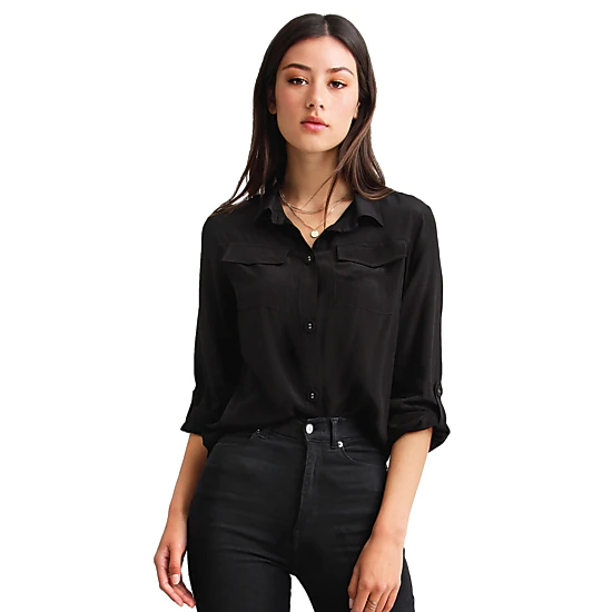 Belle & Bloom Womens Eclipse Rolled Sleeve Blouse