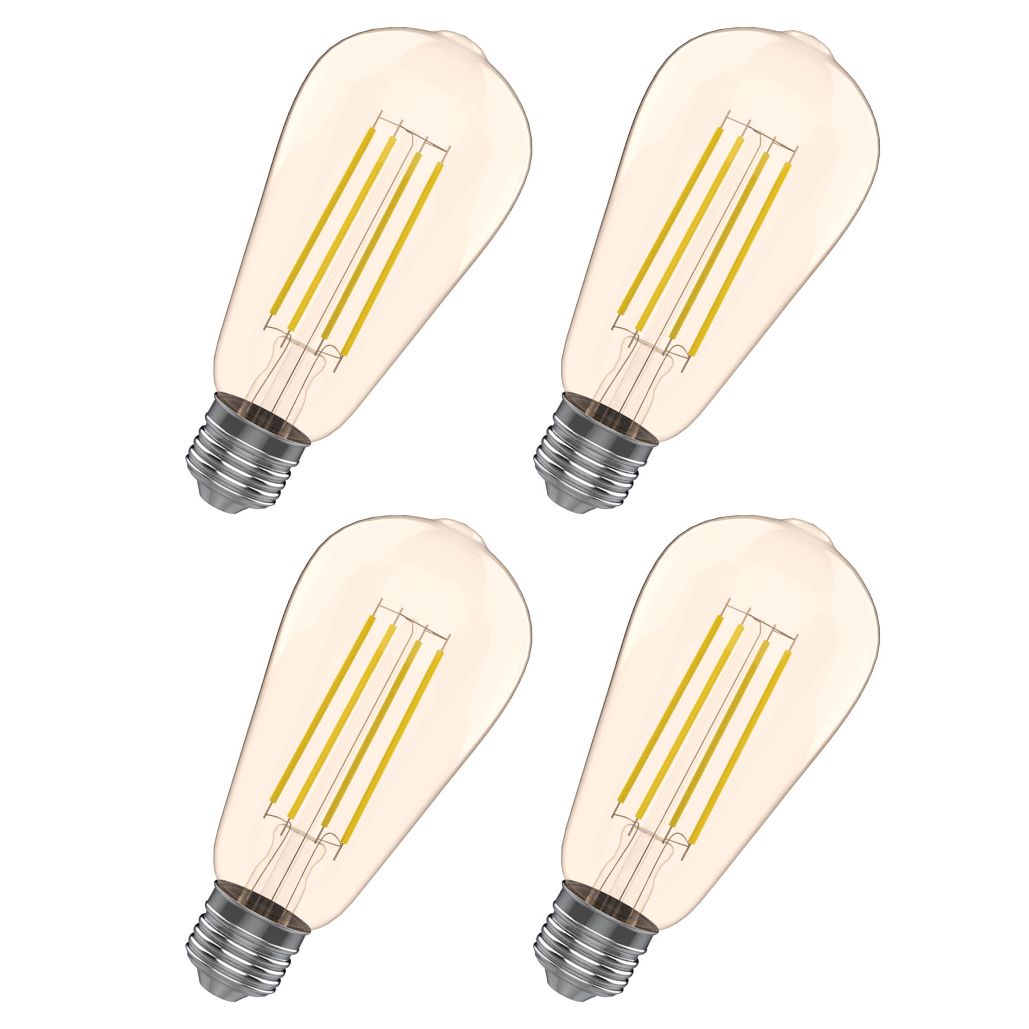 Viribright® ST19 LED Bulb, 40W Equivalent, Filament, Edison, Amber, Warm White 2200K (4 Pack)