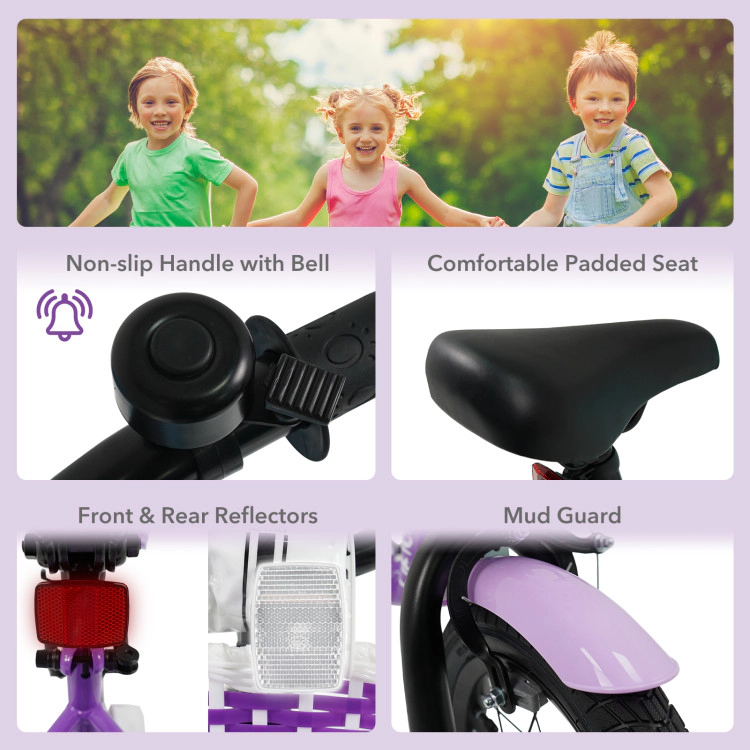Hivvago Kids Bike with Training Wheels for Aged 3-4 Years Old