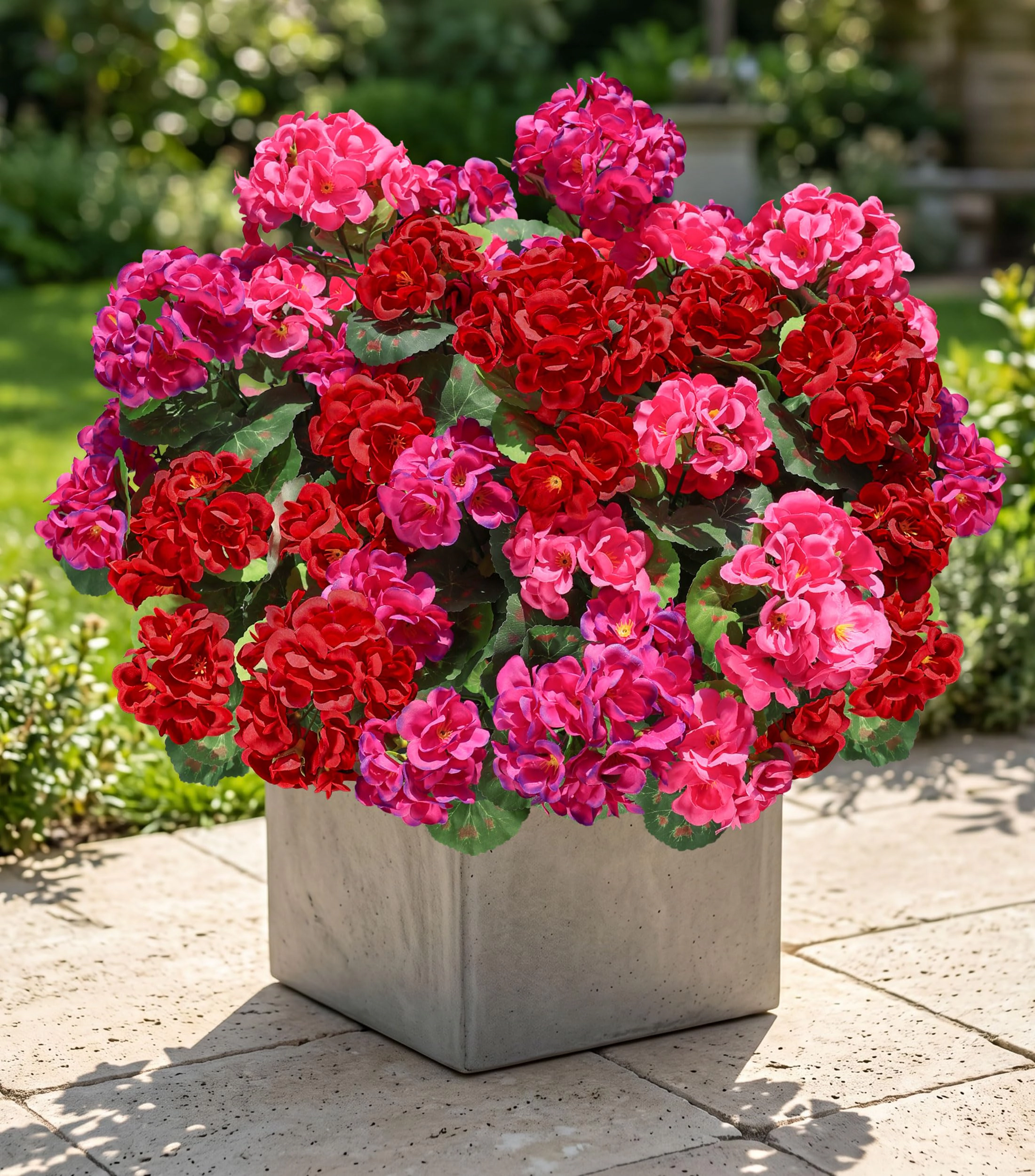 PUPWE Artificial Geranium Flowers Outdoor UV Resistant