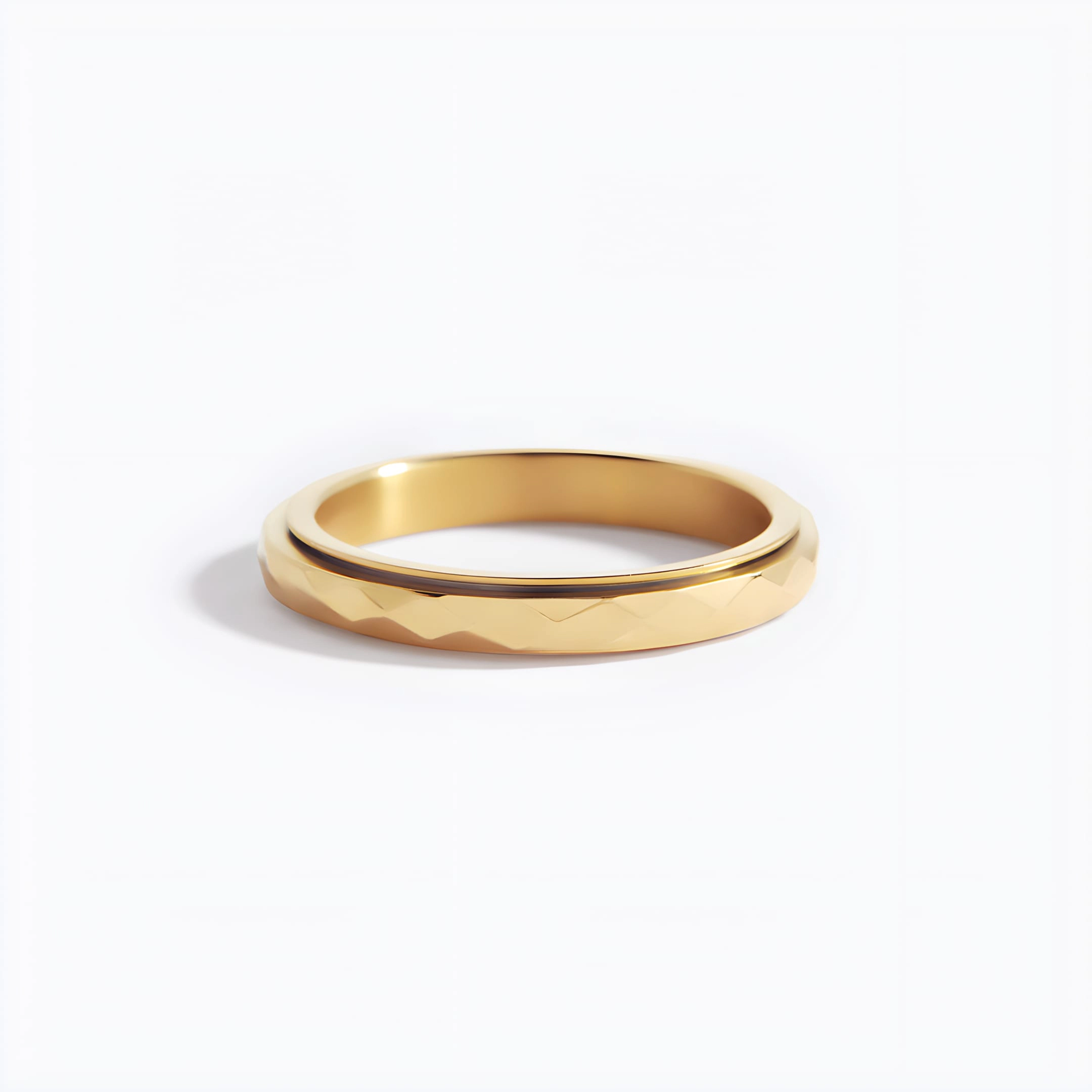 Mint & Lily Women's Dainty Hammered Band Spinning Fidget Ring