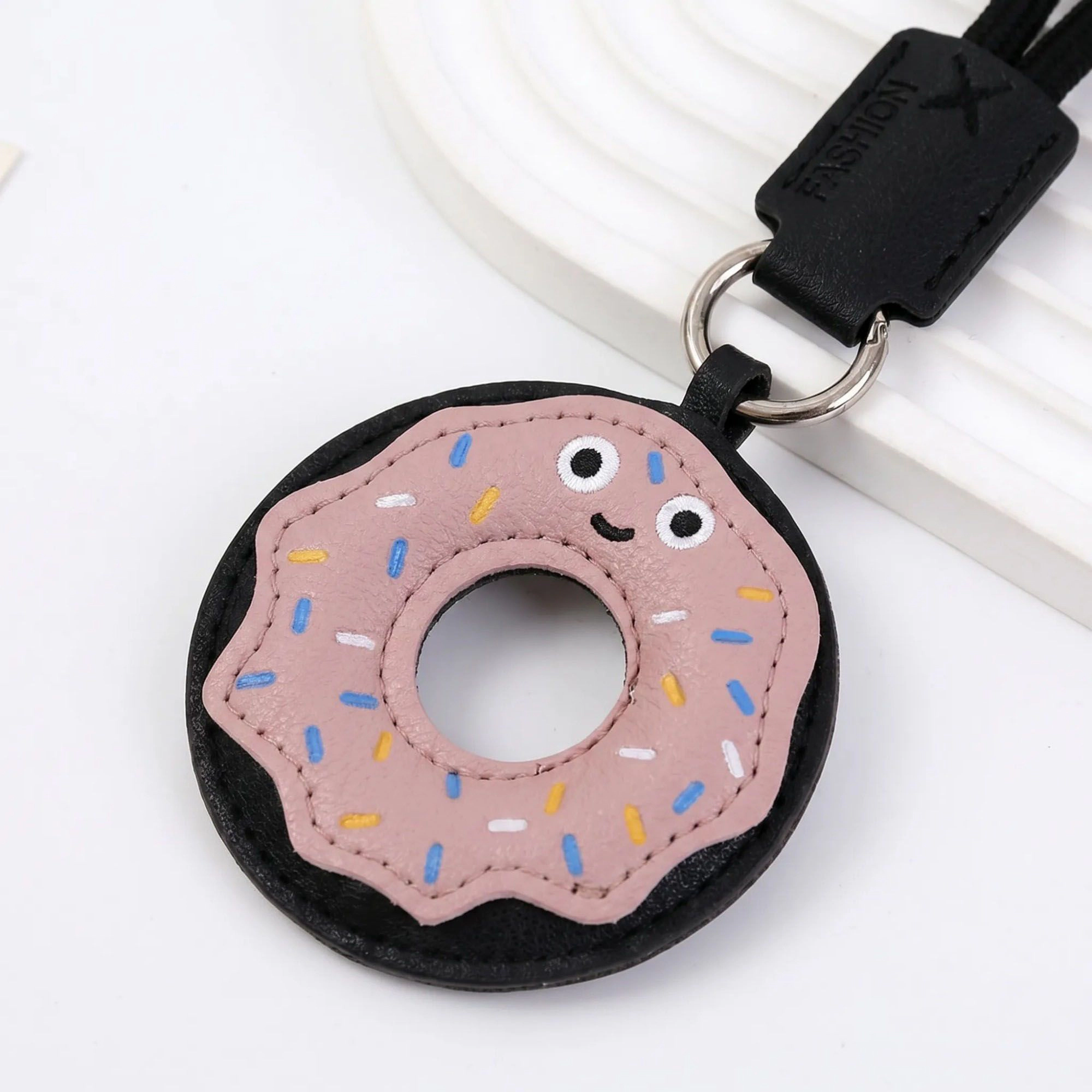 Alilang Women's 2-Piece Womens Padded Bag Charm with Hanging Strap and Stitched Detail